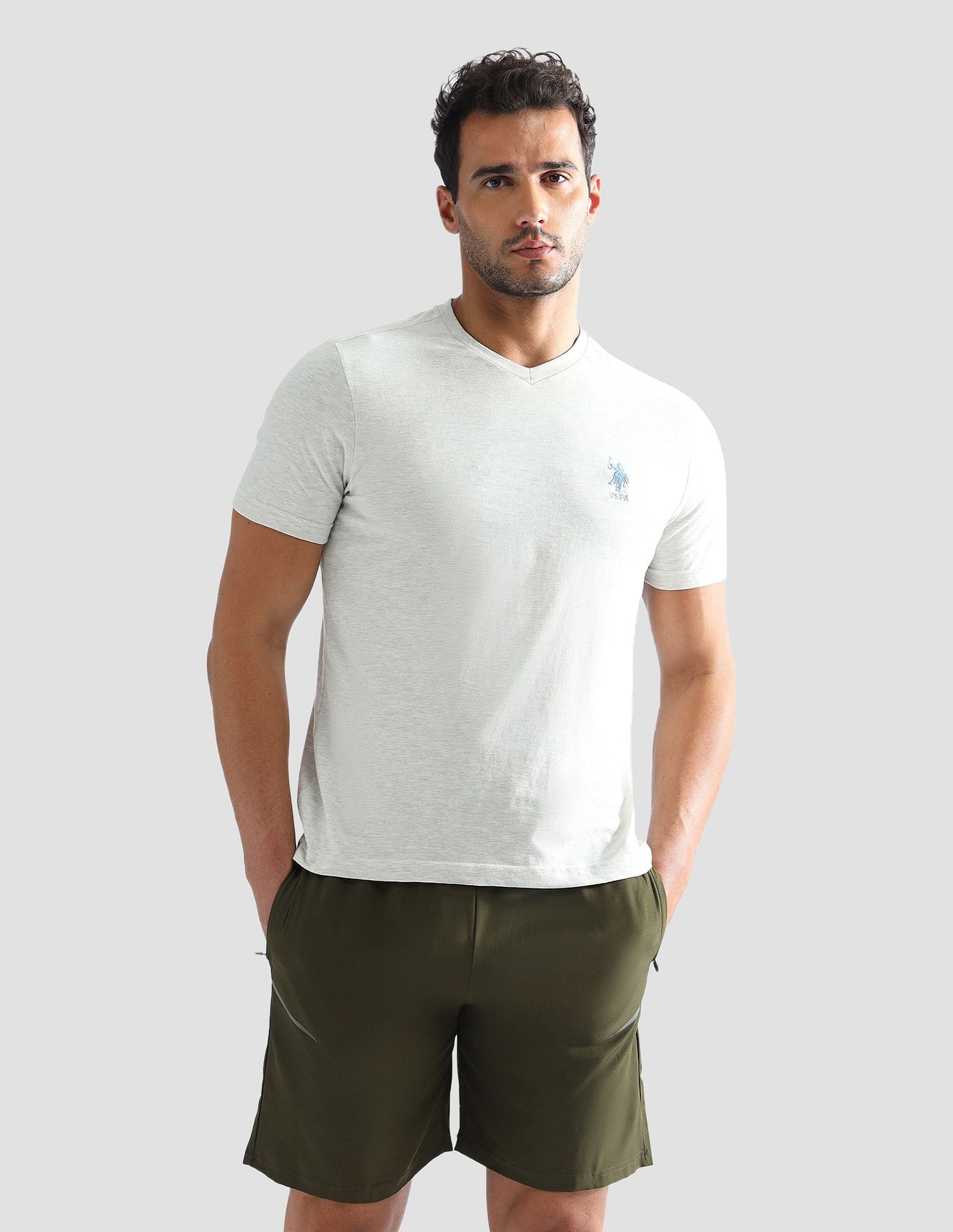 Men Off White I638 Comfort Fit Solid Cotton T-Shirt - Pack Of 1 Cream - U.S. POLO ASSN. | Large