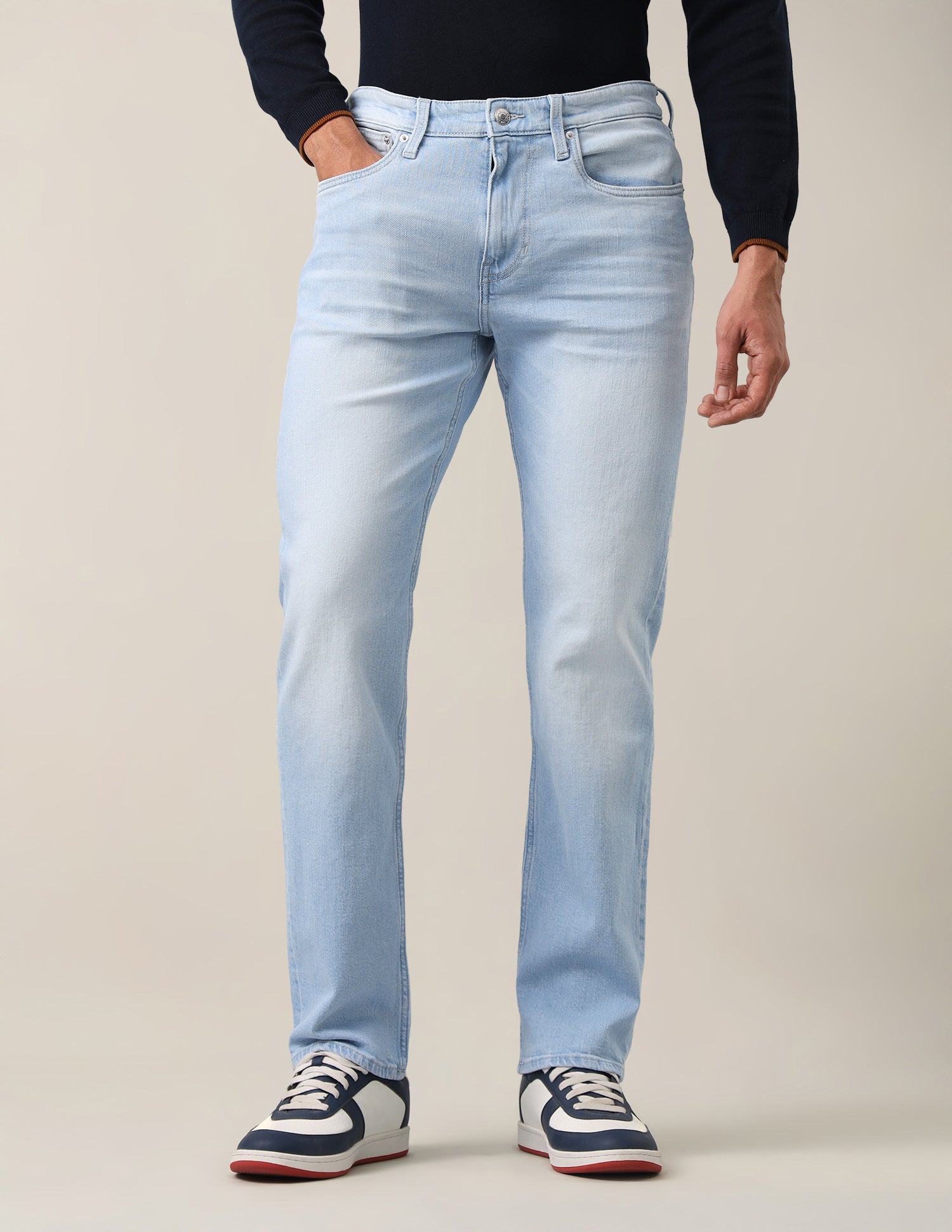 Harold Slim Straight Fit Blue Jeans Light Blue - U.S. Polo Assn. India | Large