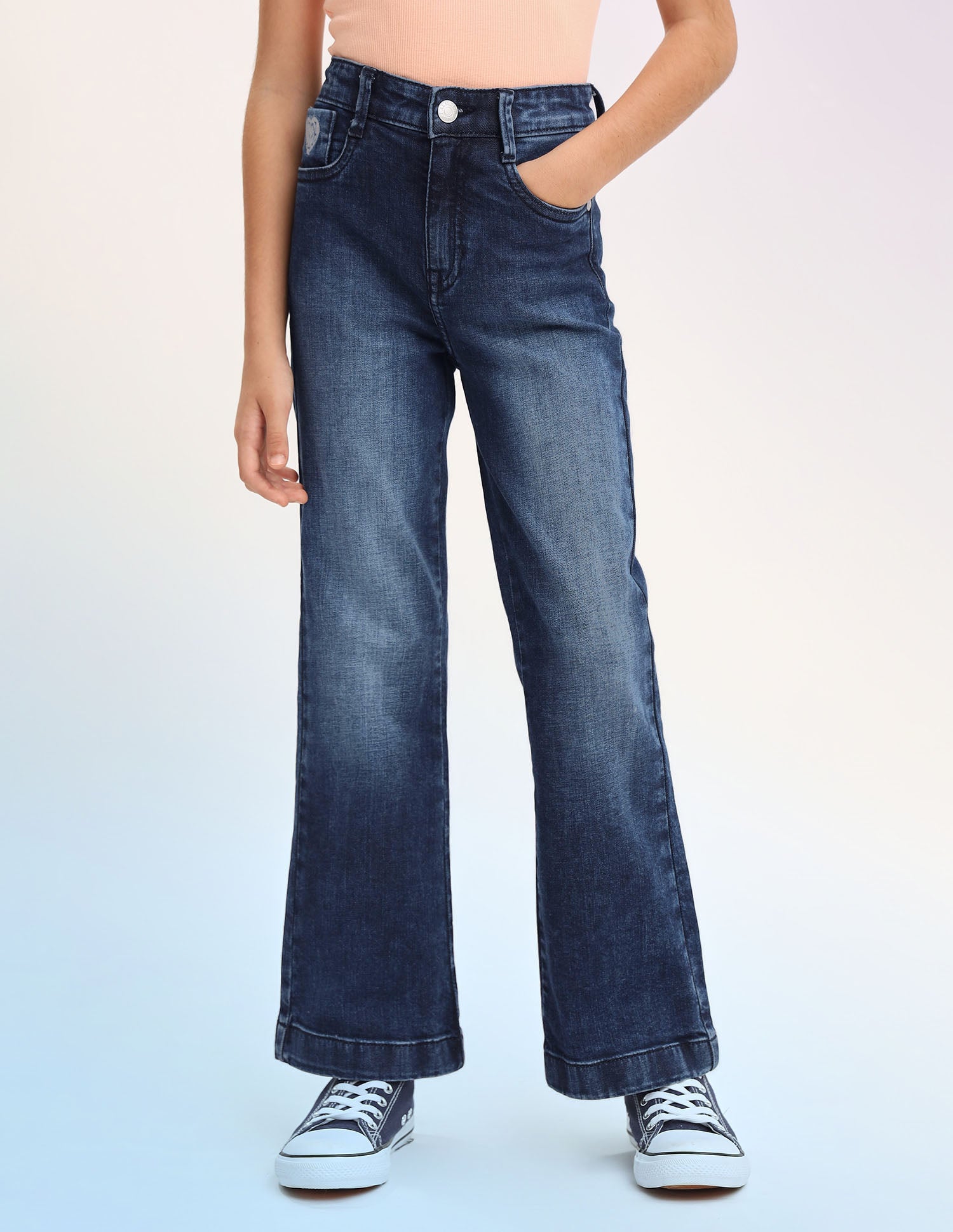 Girls Bootcut Fit Blue Jeans Blue - U.S. POLO ASSN. | Large