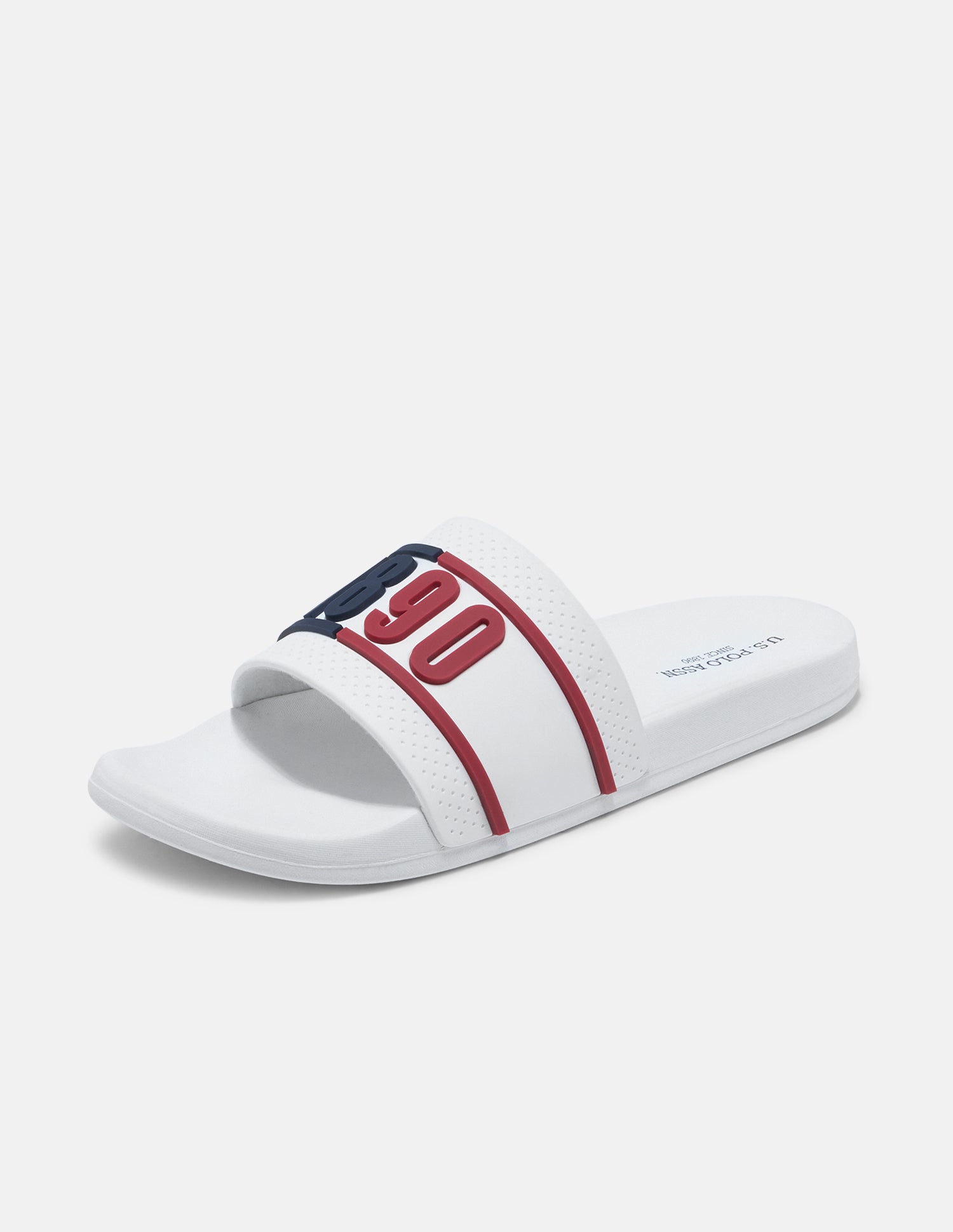 Numeric Embossed Alfie Sliders White - U.S. Polo Assn. India | Large