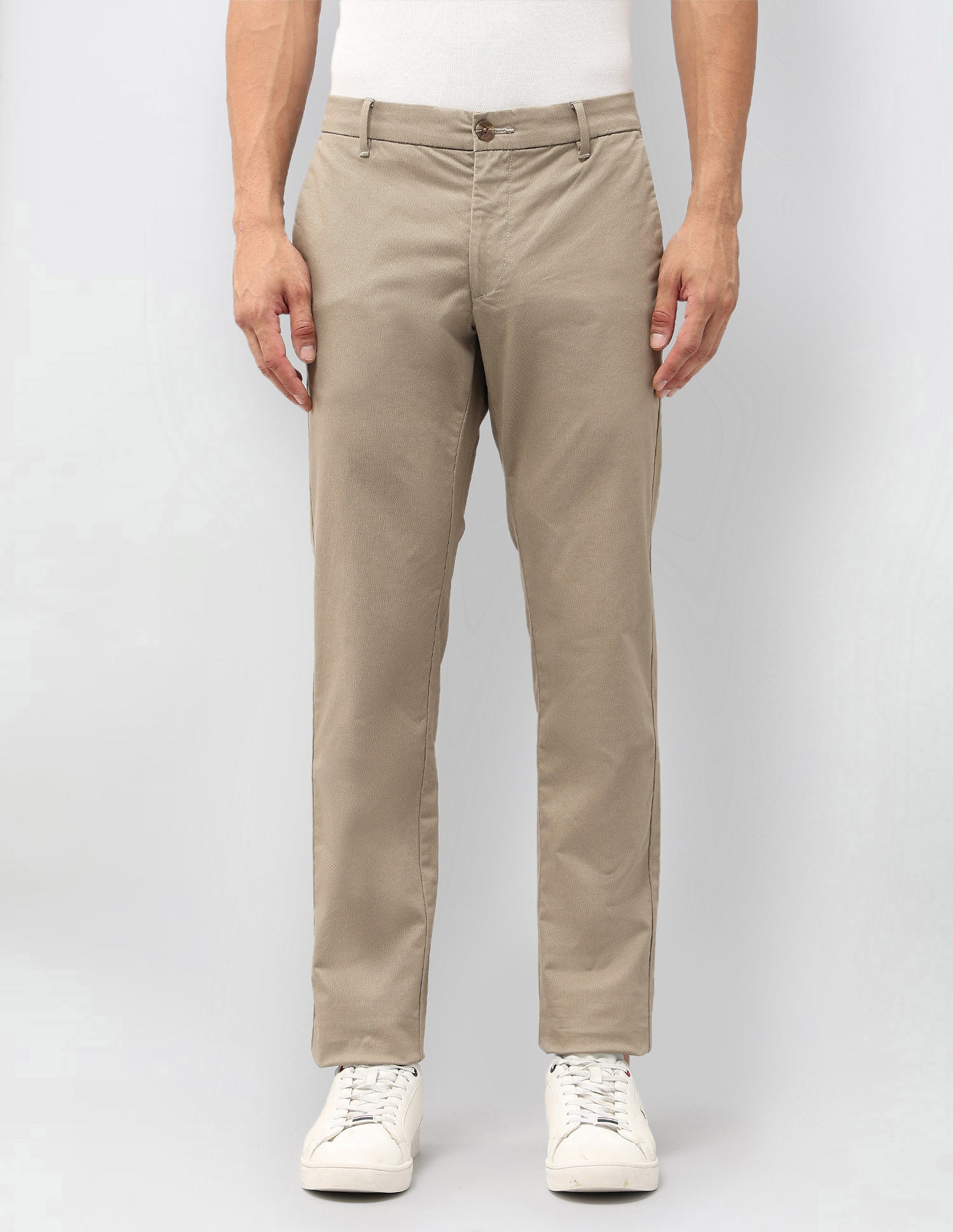 Denver Slim Fit Satin Trousers Khaki - U.S. POLO ASSN. | Large