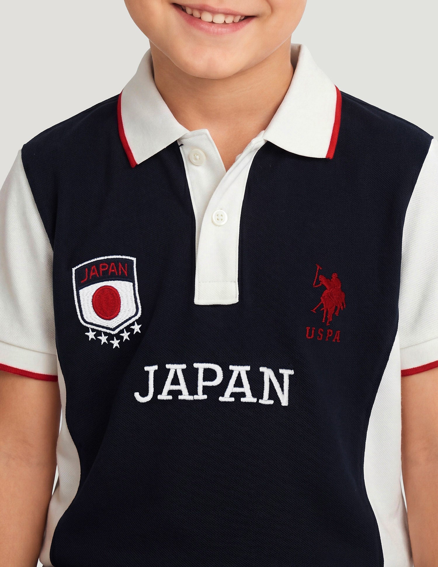 Colourblocked Embroidered Regular Fit Polo Shirt Navy - U.S. Polo Assn. India | Large