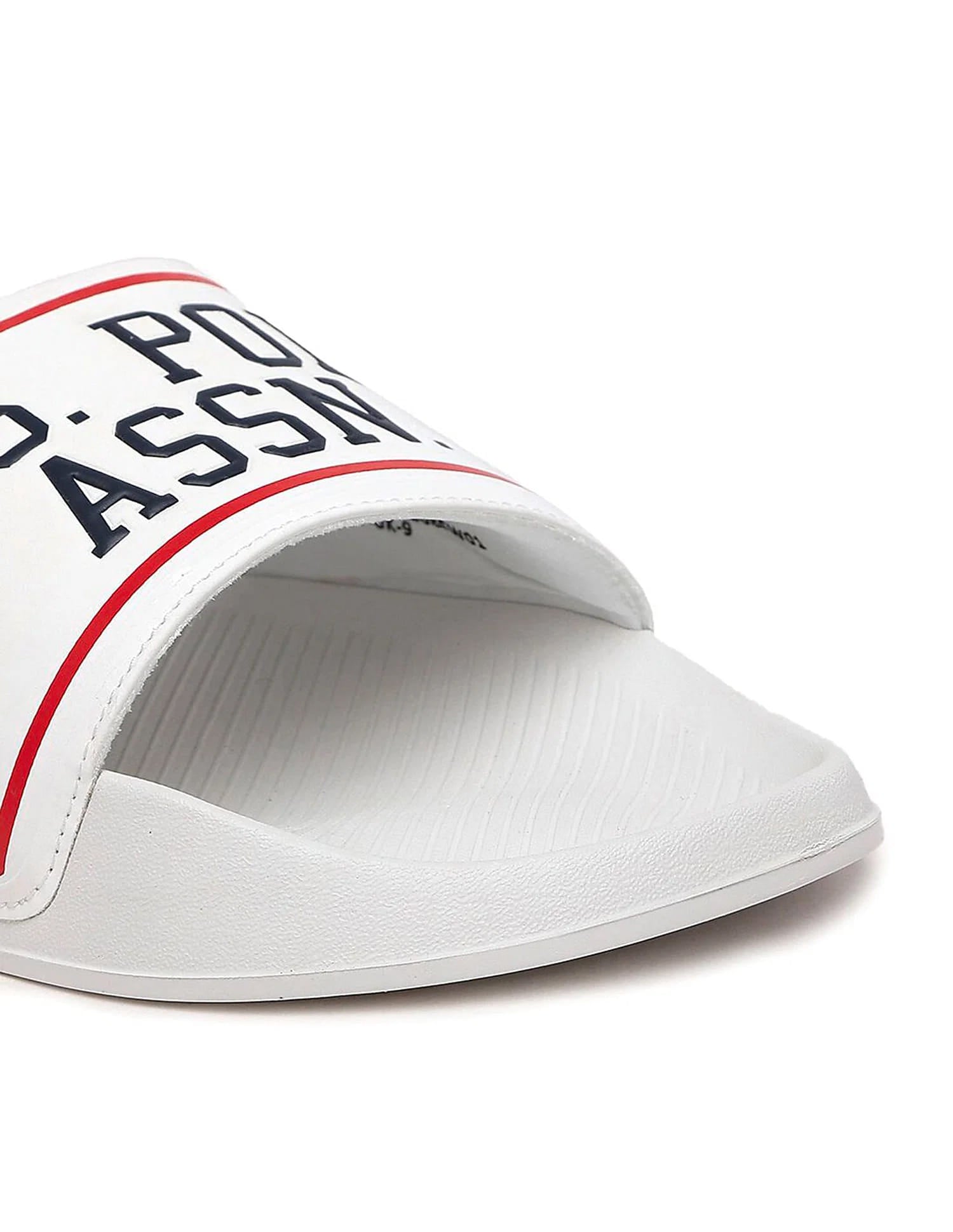 Men Brand Printed Trojan Sliders Off White - U.S. Polo Assn. India | Large