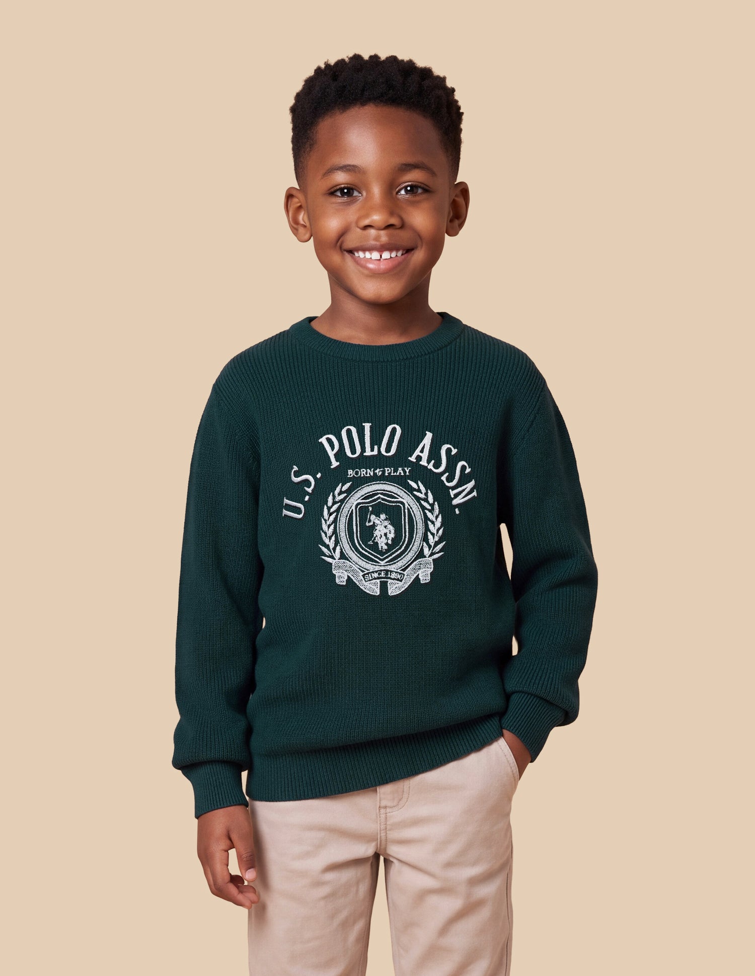 Brand Embroidered Regular Fit Sweater Green - U.S. Polo Assn. India | Large