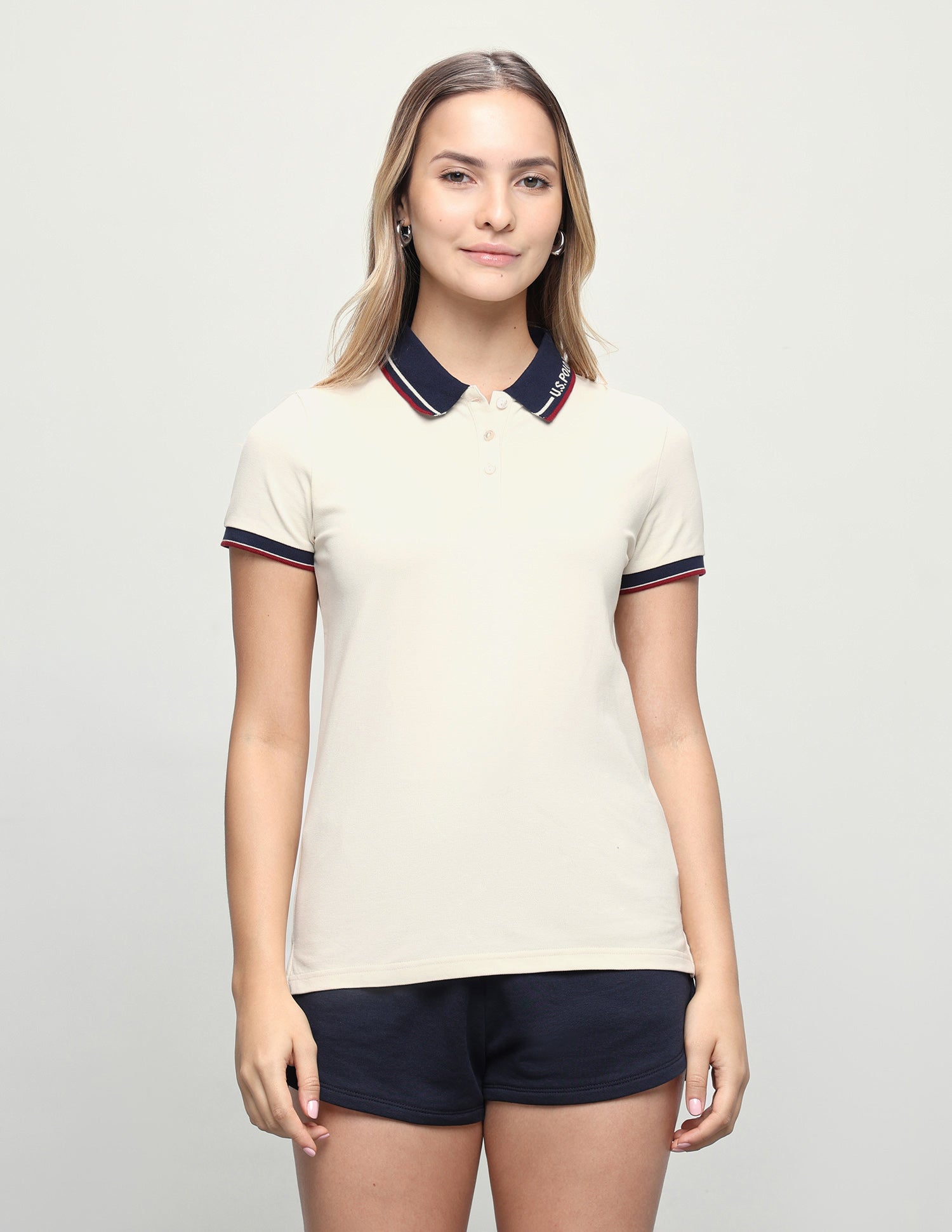 Solid Regular Fit Polo Shirt Ecru - U.S. Polo Assn. India | Large