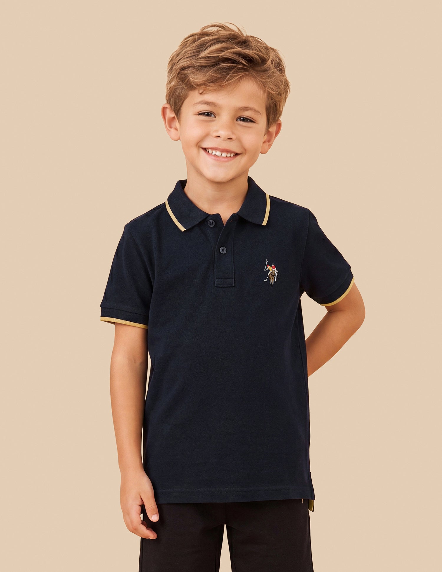 Graphic Brand Embroidered Regular Fit Polo Shirt Navy - U.S. Polo Assn. India | Large
