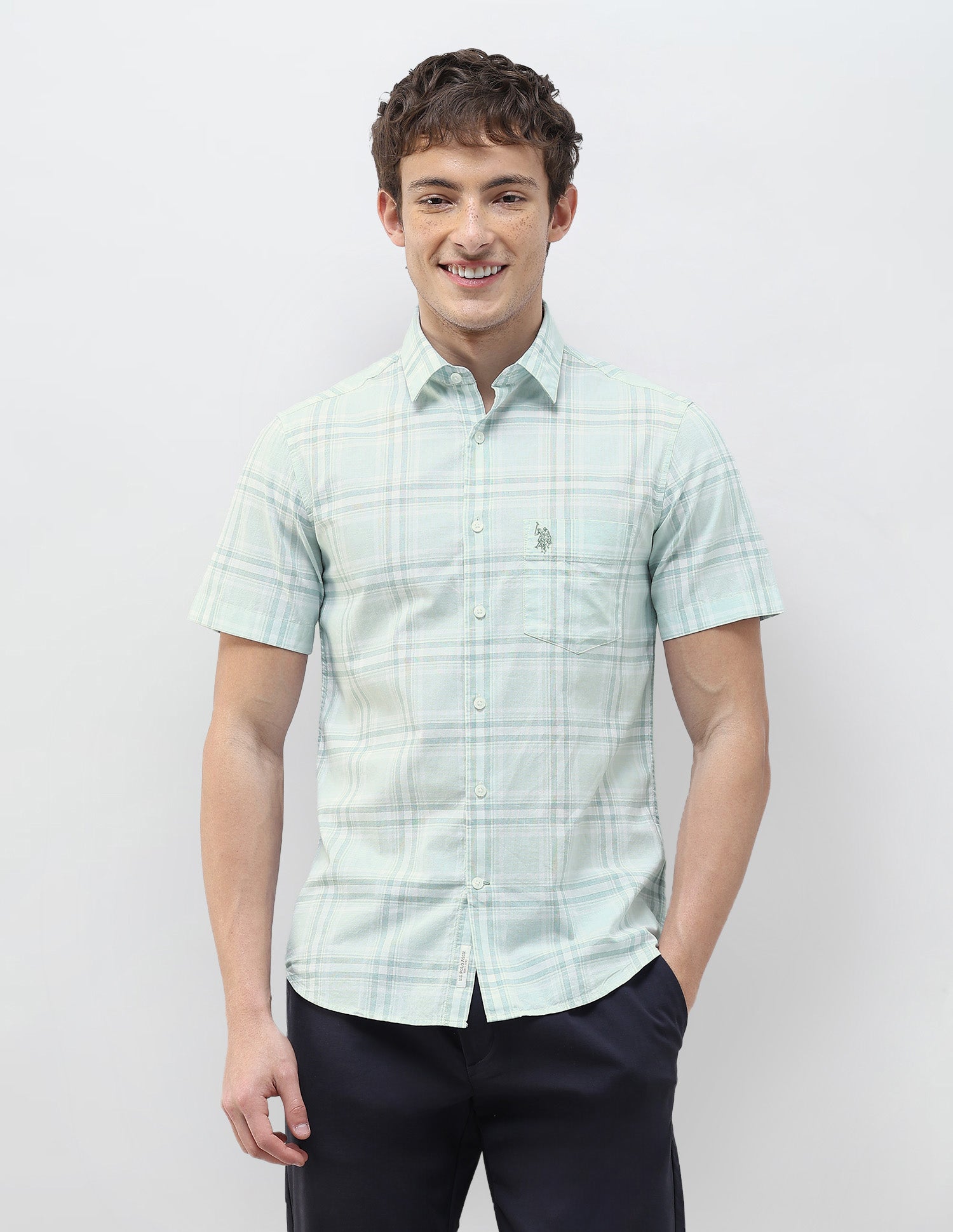 Tartan Checked Regular Fit Shirt Green - U.S. Polo Assn. India | Large