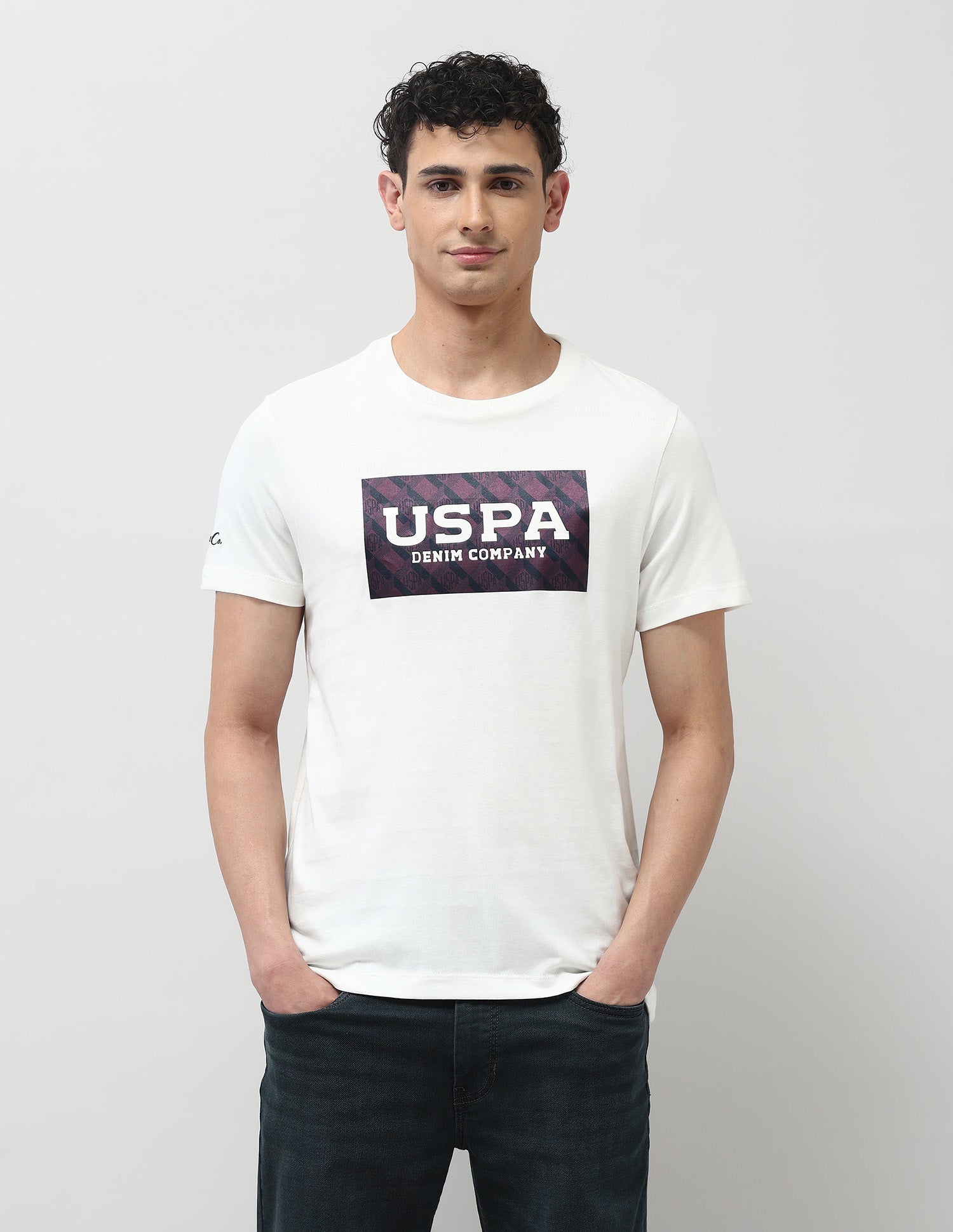 Intercollegiate Muscle Fit T- Shirt Ivory - U.S. POLO ASSN. | Large