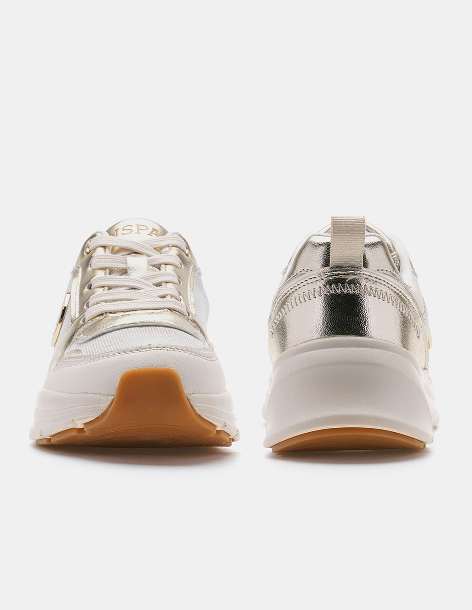 Women Round Toe Ginevra Sneakers Gold - U.S. POLO ASSN. | Large