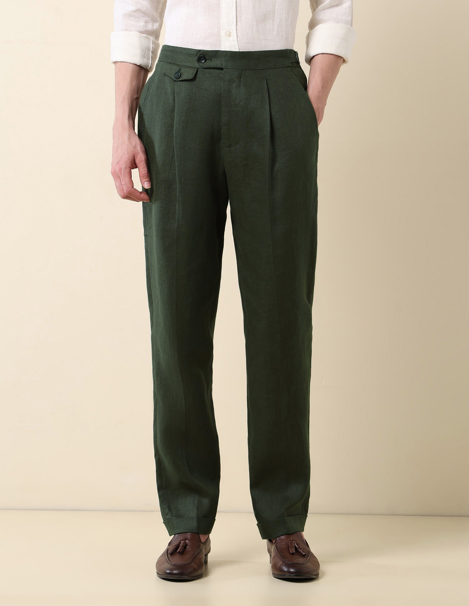 Pacho Riley Straight Fit Trousers Olive - U.S. Polo Assn. India | Large