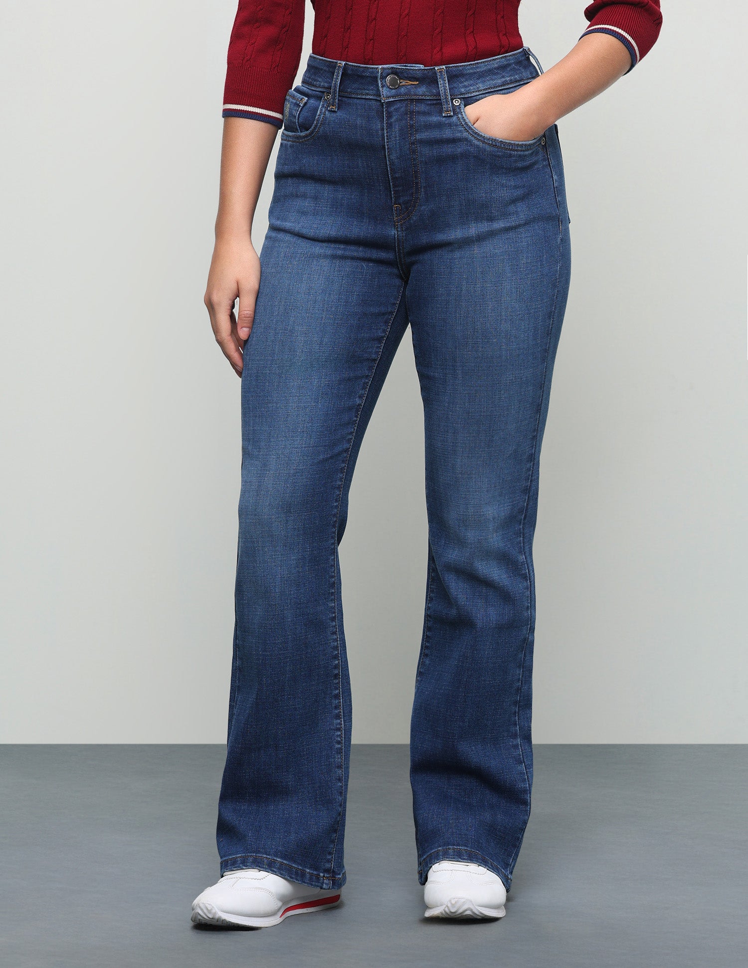 High Rise Bootcut Fit Jeans Dark Blue - U.S. Polo Assn. India | Large