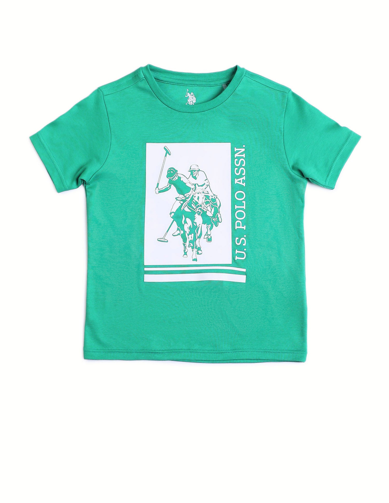Boys Graphic Printed Regular Fit T-Shirt Dark Green - U.S. POLO ASSN. | Large