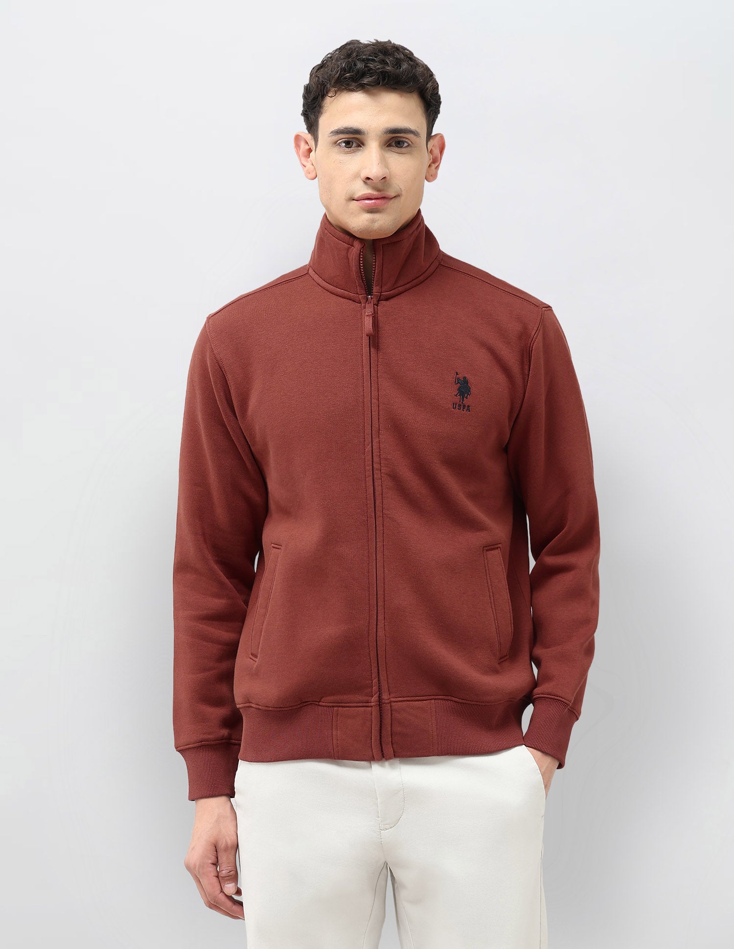 Solid Regular Fit Sweatshirt Rust - U.S. POLO ASSN. | Large