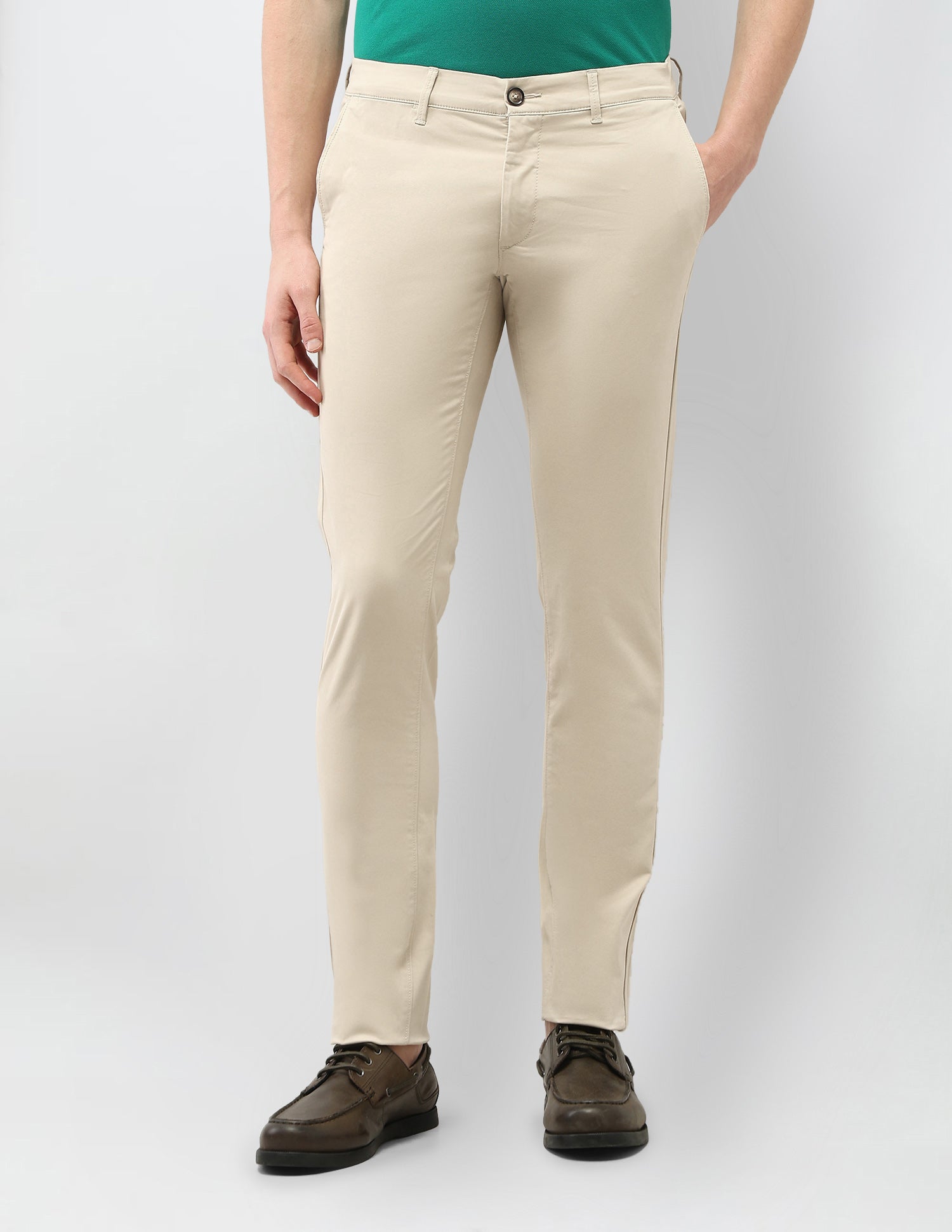 Denver Slim Fit Satin Trousers Beige - U.S. Polo Assn. India | Large