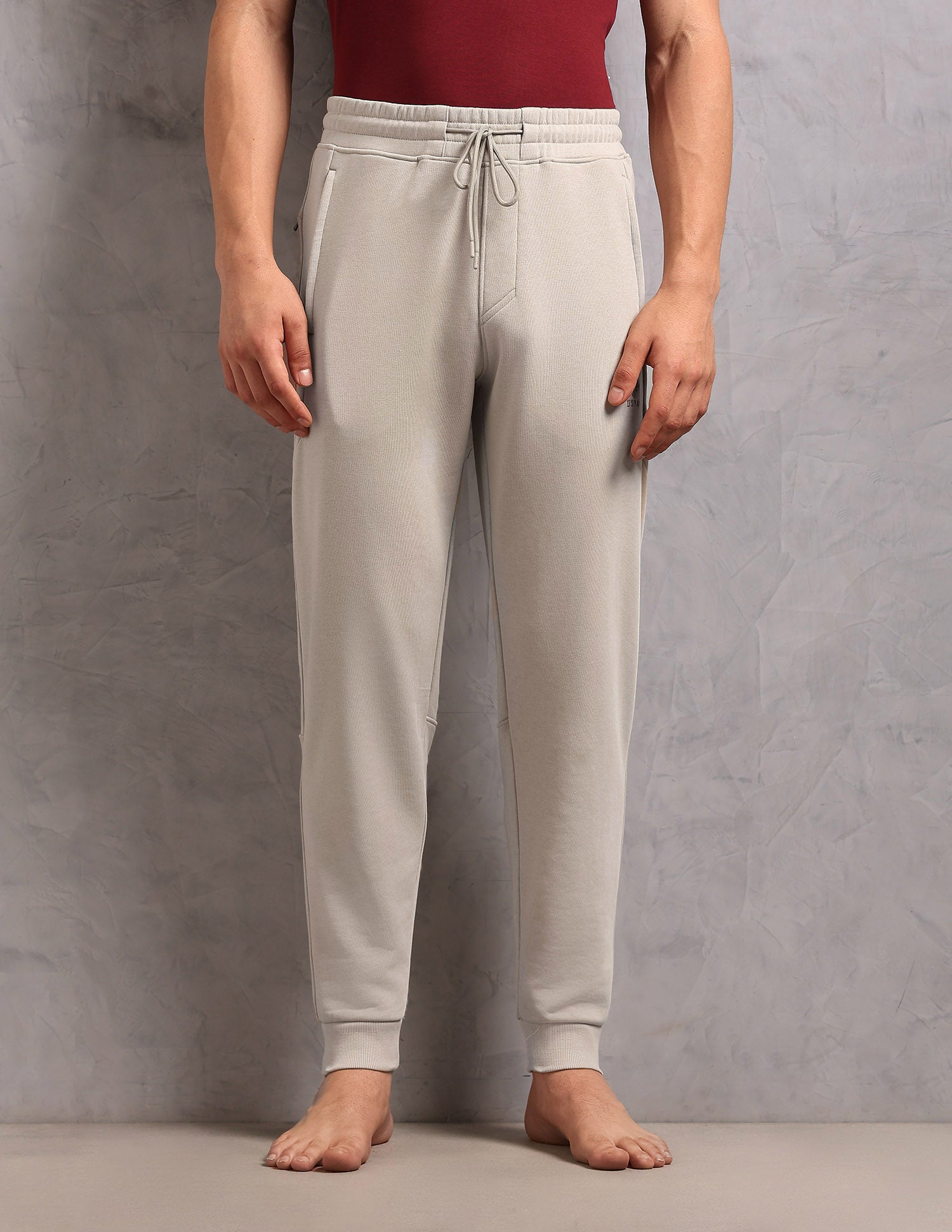 Cotton Terry OJ009 Lounge Jogger - Pack Of 1 Grey Mid Stone - U.S. POLO ASSN. | Large