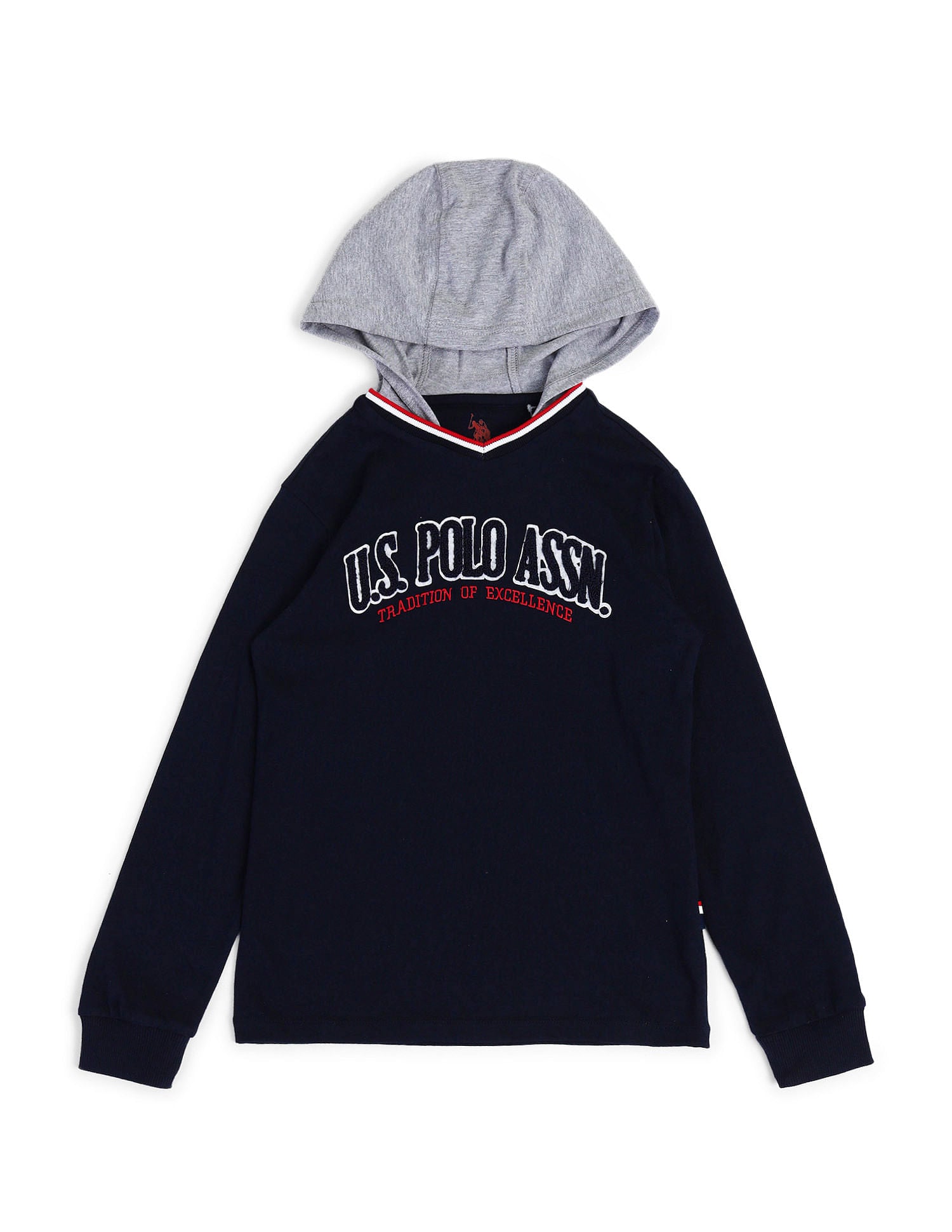 Boys Hooded Brand T-Shirt Navy - U.S. POLO ASSN. | Large