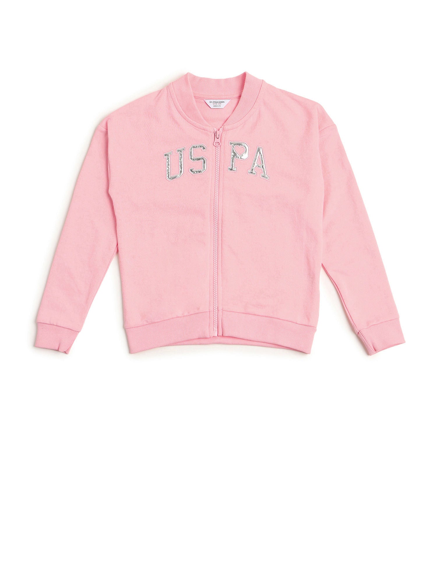 Girls Knitted Printed Sweatshirt Light pink - U.S. POLO ASSN. | Large