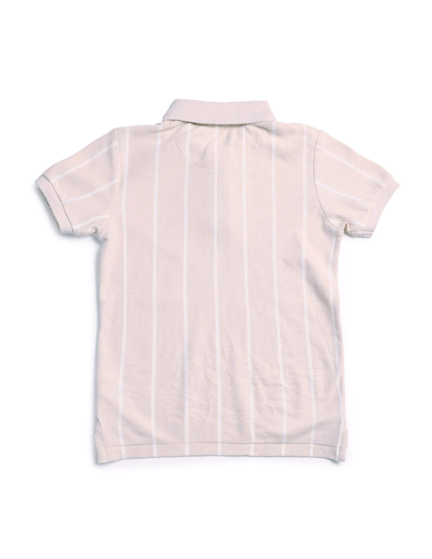 Boys Vertical Striped Regular Fit Polo Shirt Off White - U.S. POLO ASSN. | Large