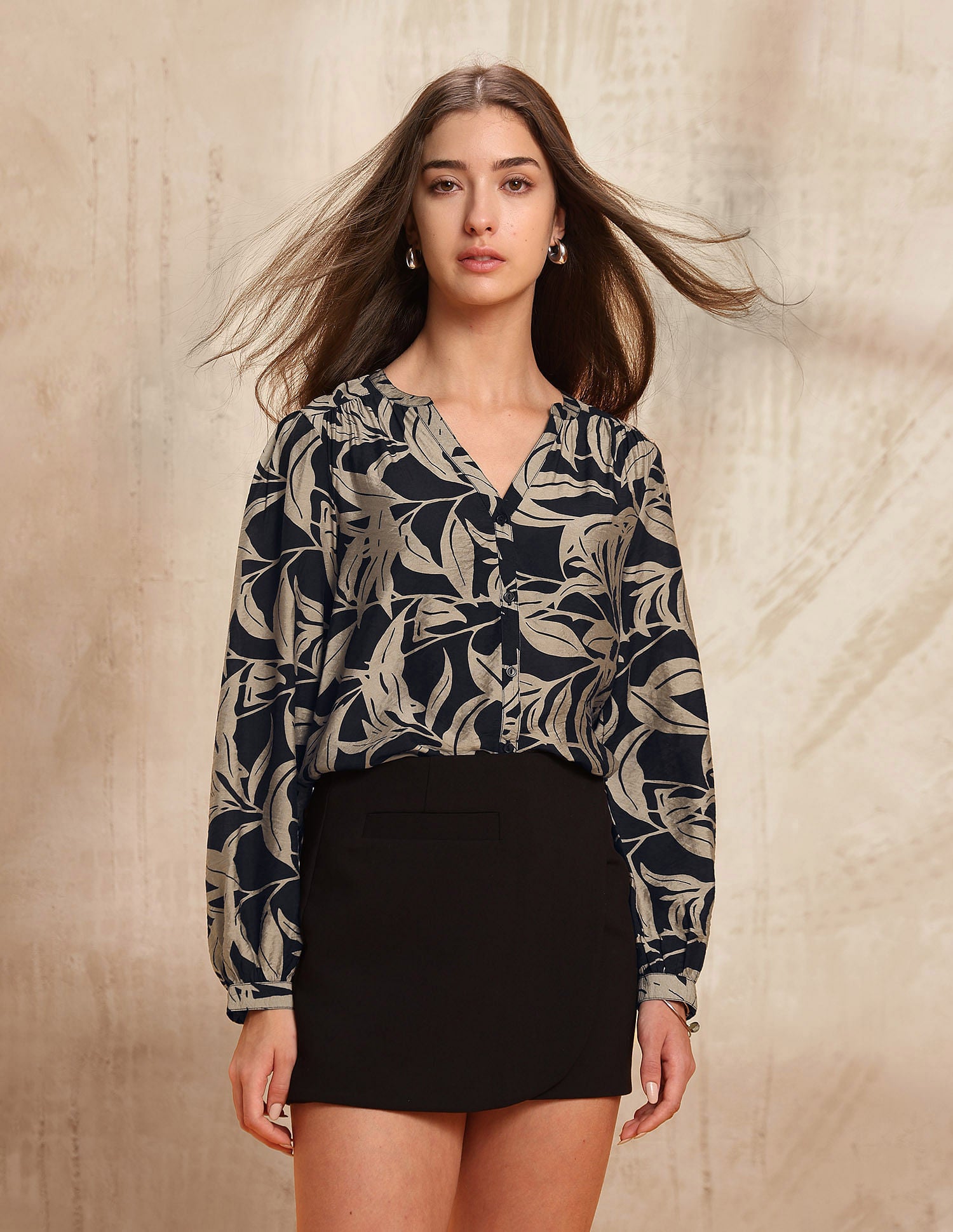 Regular Fit Abstract Printed Shirt Black - U.S. Polo Assn. India | Large