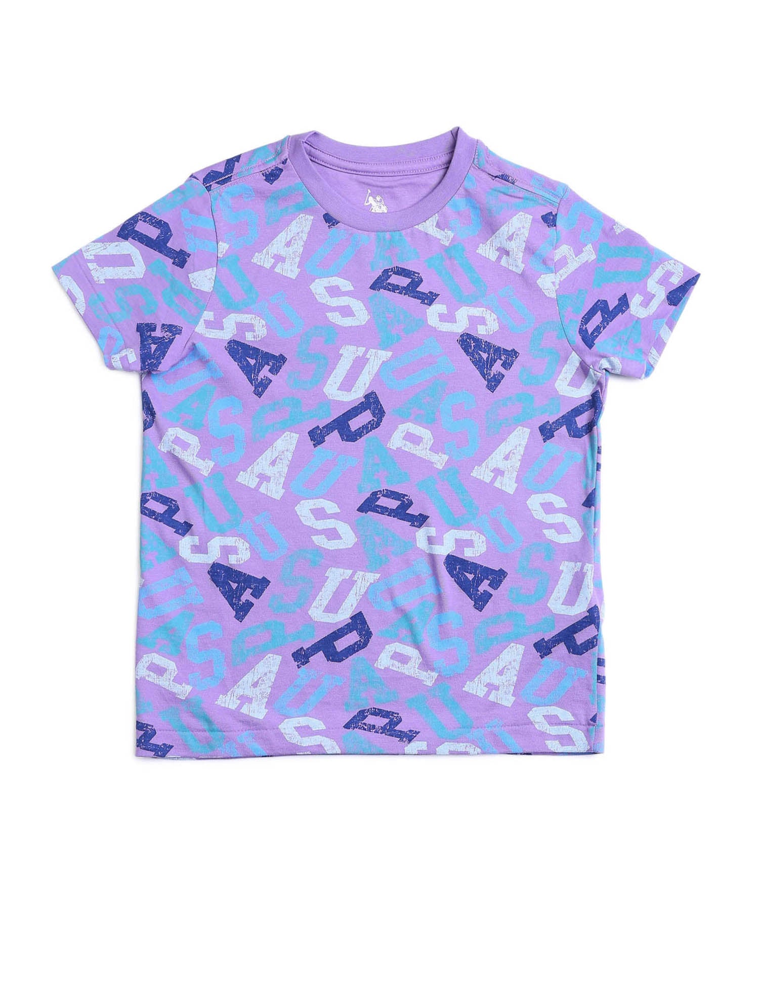 Boys Brand Printed Regular Fit T-Shirt Light Purple - U.S. POLO ASSN. | Large