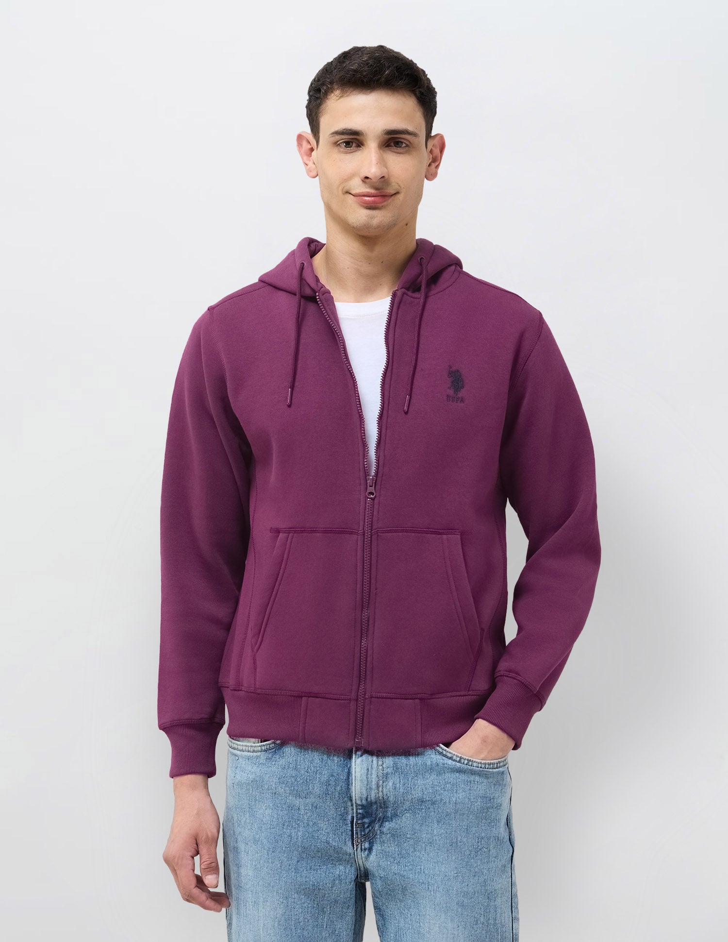 Solid Regular Fit Sweatshirt Violet - U.S. POLO ASSN. | Large