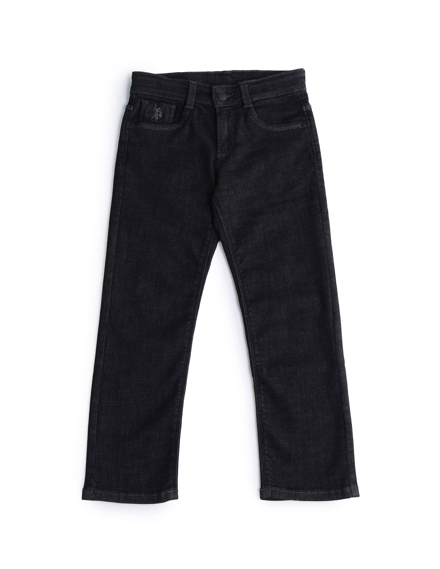 Regular fit Solid Jeans Black - U.S. Polo Assn. India | Large