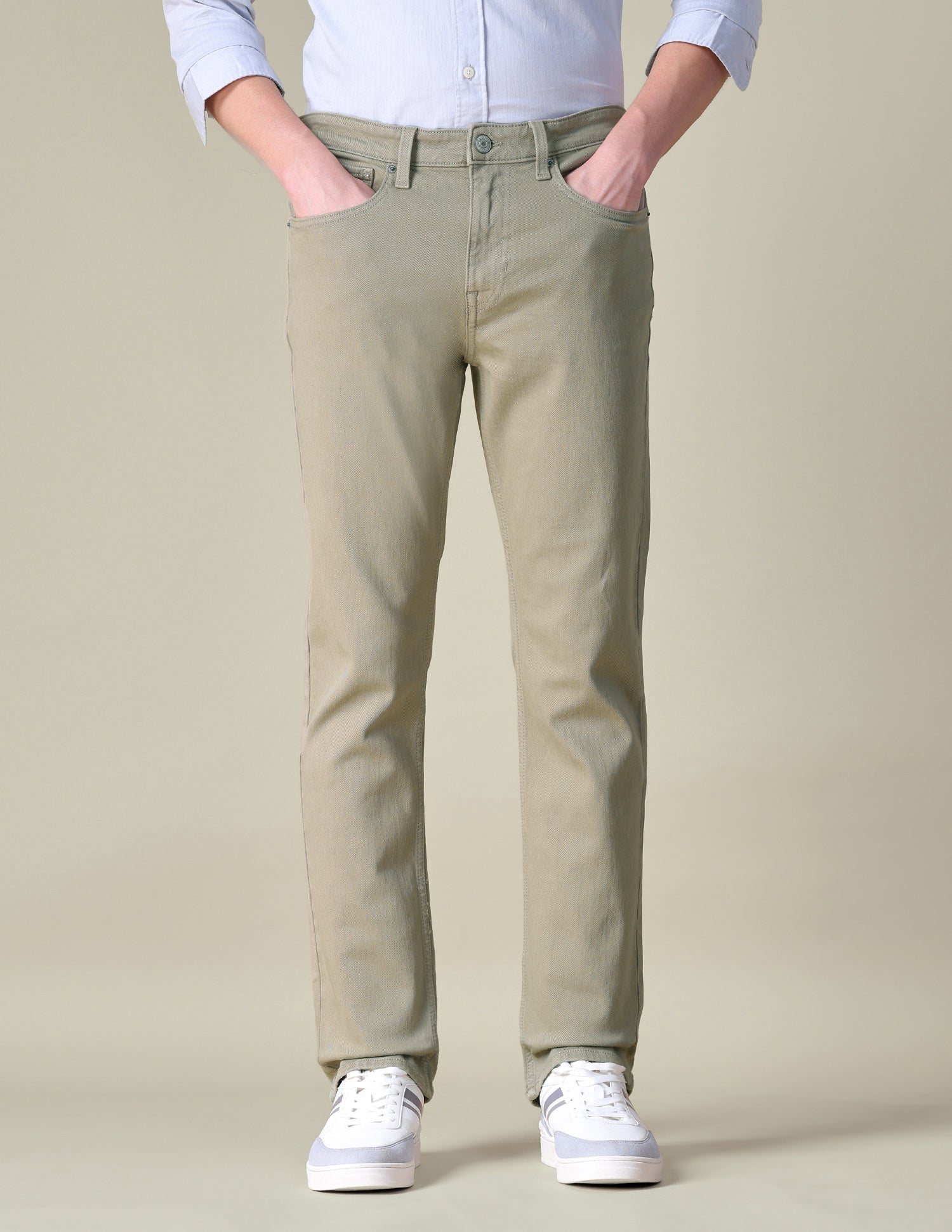 Harold Slim Straight Fit Green Jeans Light Olive - U.S. POLO ASSN. | Large