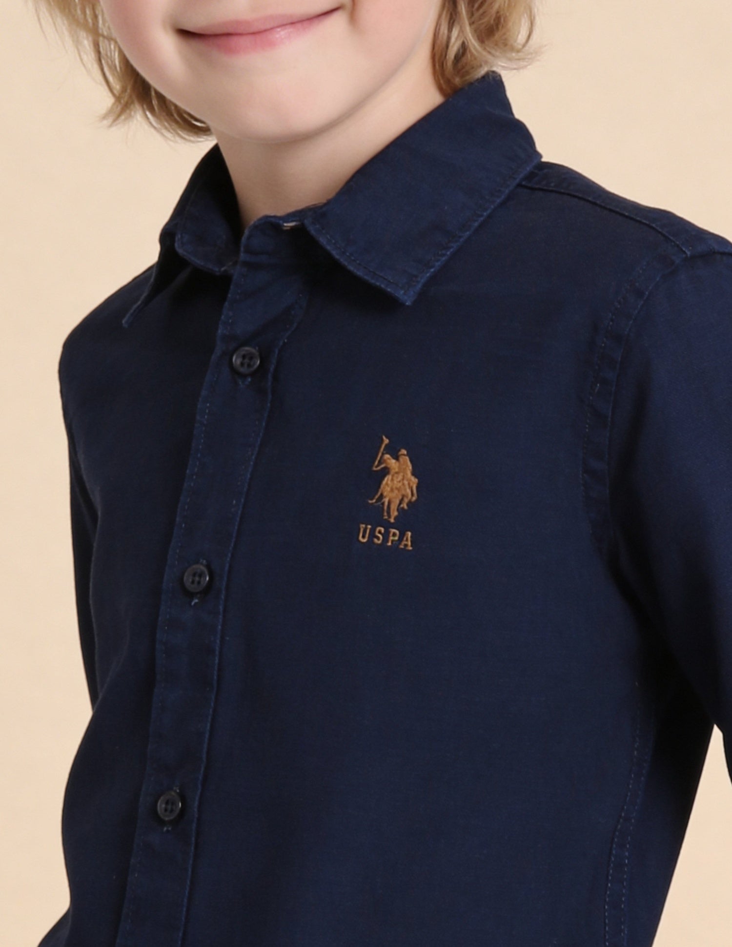 Solid Regular Fit Shirt Indigo - U.S. Polo Assn. India | Large