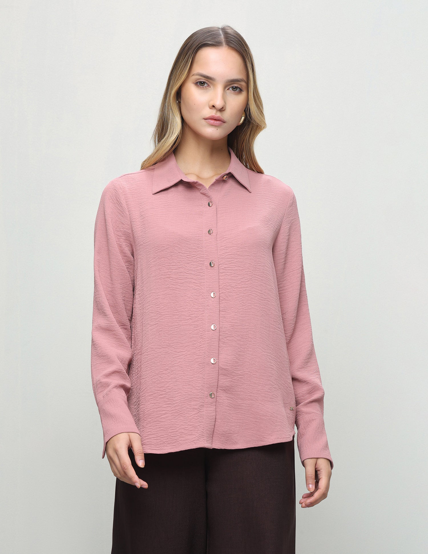 Solid Regular Fit Shirt Light Pink - U.S. Polo Assn. India | Large
