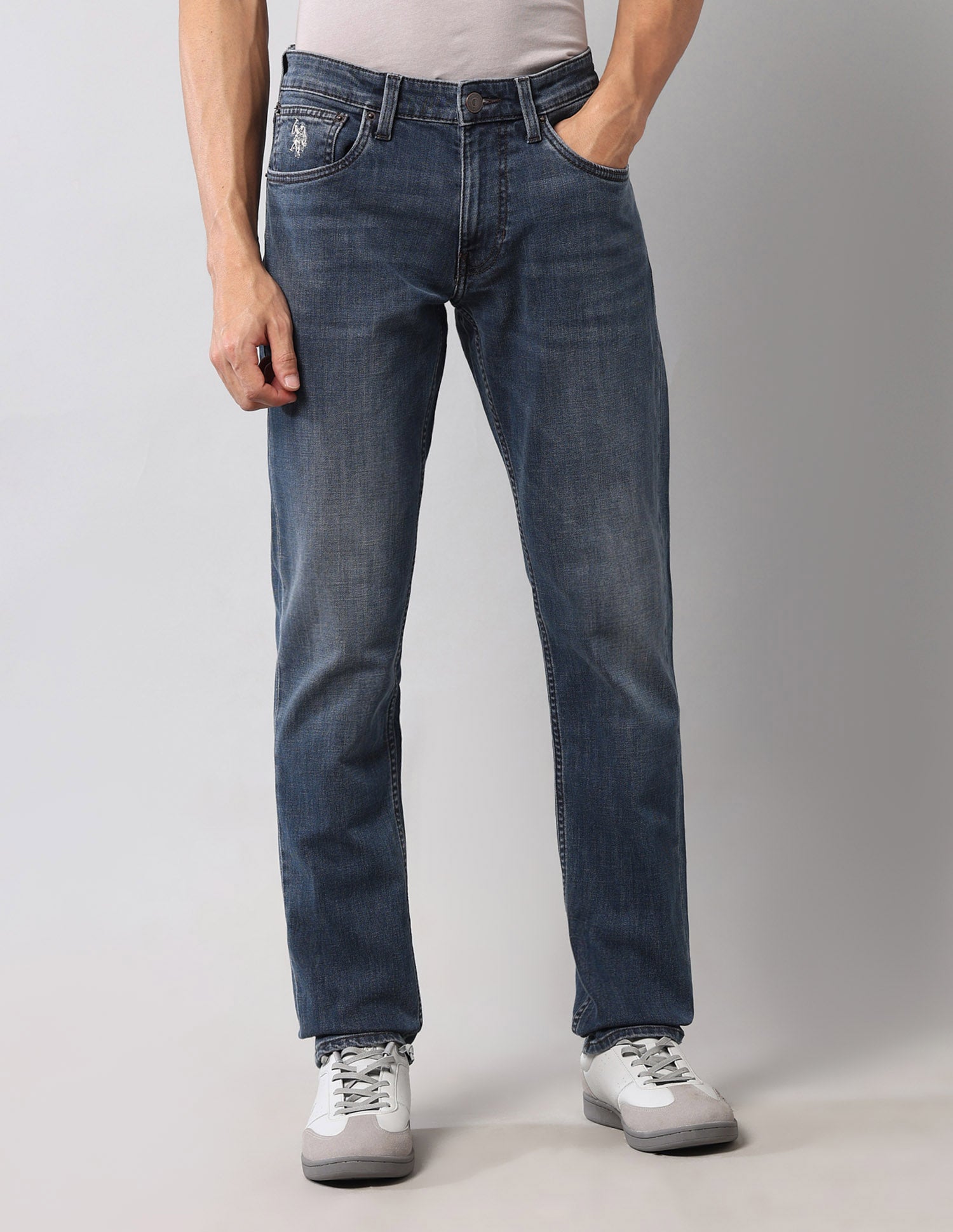 Brandon Slim Tapered Fit Blue Vintage Jeans Medium Wash - U.S. Polo Assn. India | Large