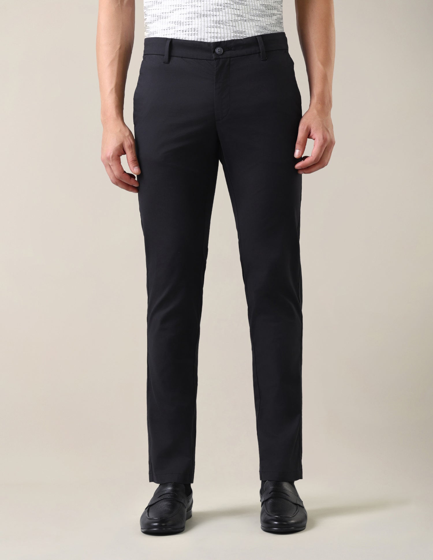 Denver Slim Fit Twill Trousers Black - U.S. Polo Assn. India | Large