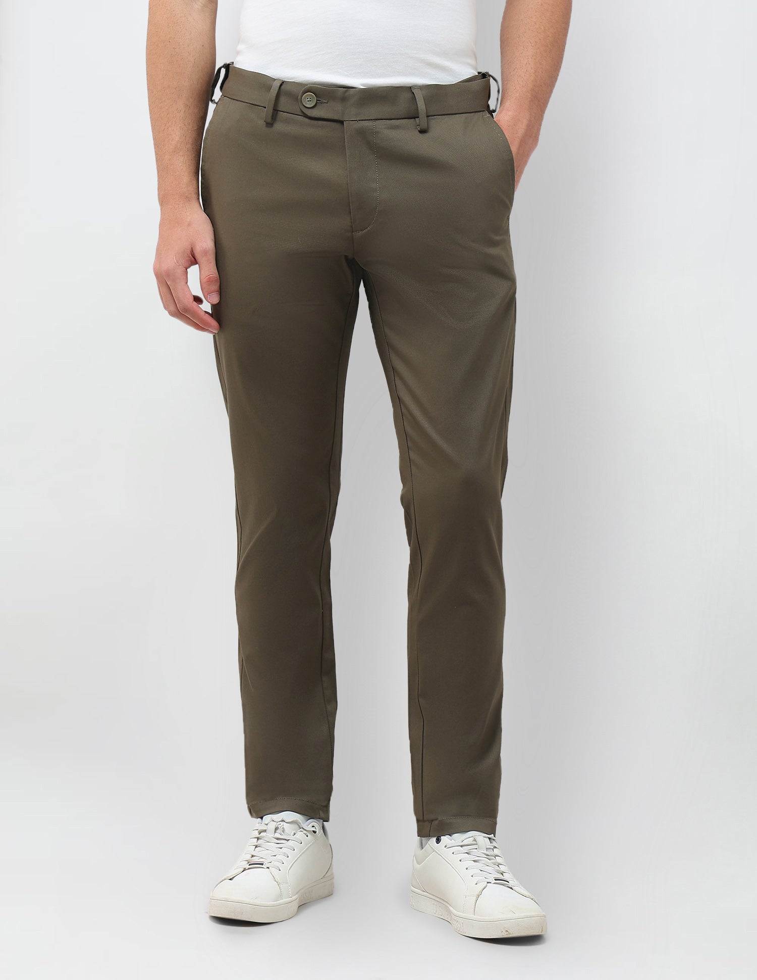 Twill Denver Slim Fit Trousers Olive - U.S. Polo Assn. India | Large