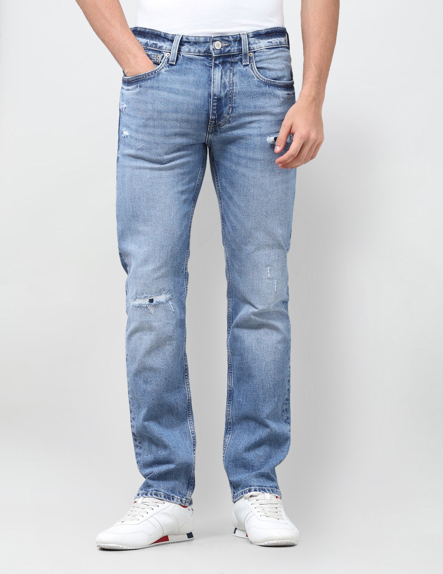 Harold Slim Straight Fit Blue Jeans Light Blue - U.S. Polo Assn. India | Large