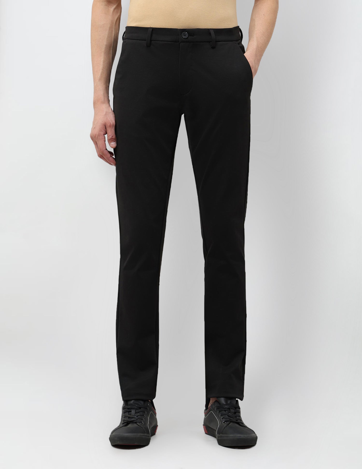 Satin Slim Fit Trousers Black - U.S. Polo Assn. India | Large
