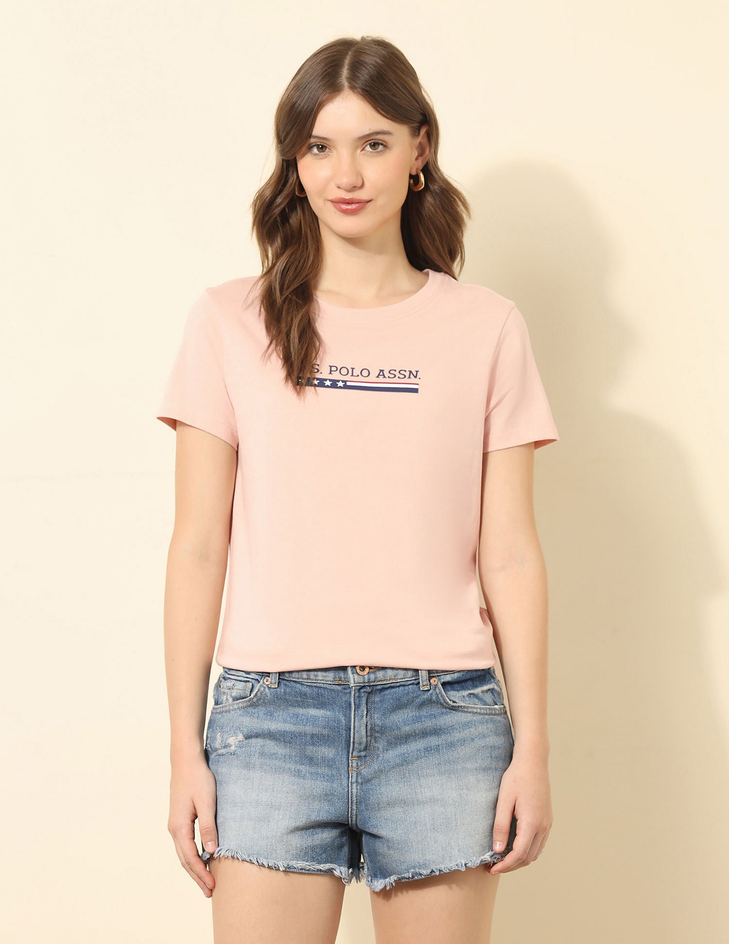 Regular Fit Brand Printed T-Shirt Pink - U.S. POLO ASSN. | Large