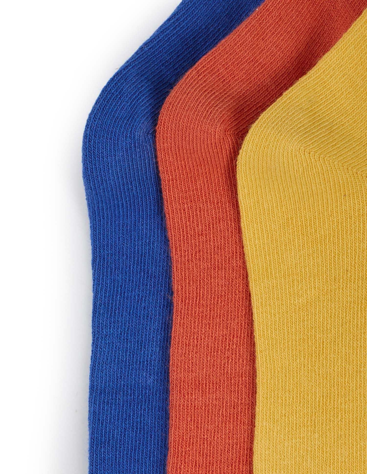 Boys High-Ankle Length KS004 Socks - Pack Of 3 Skydiver/Paprika/Mimosa - U.S. Polo Assn. India | Large
