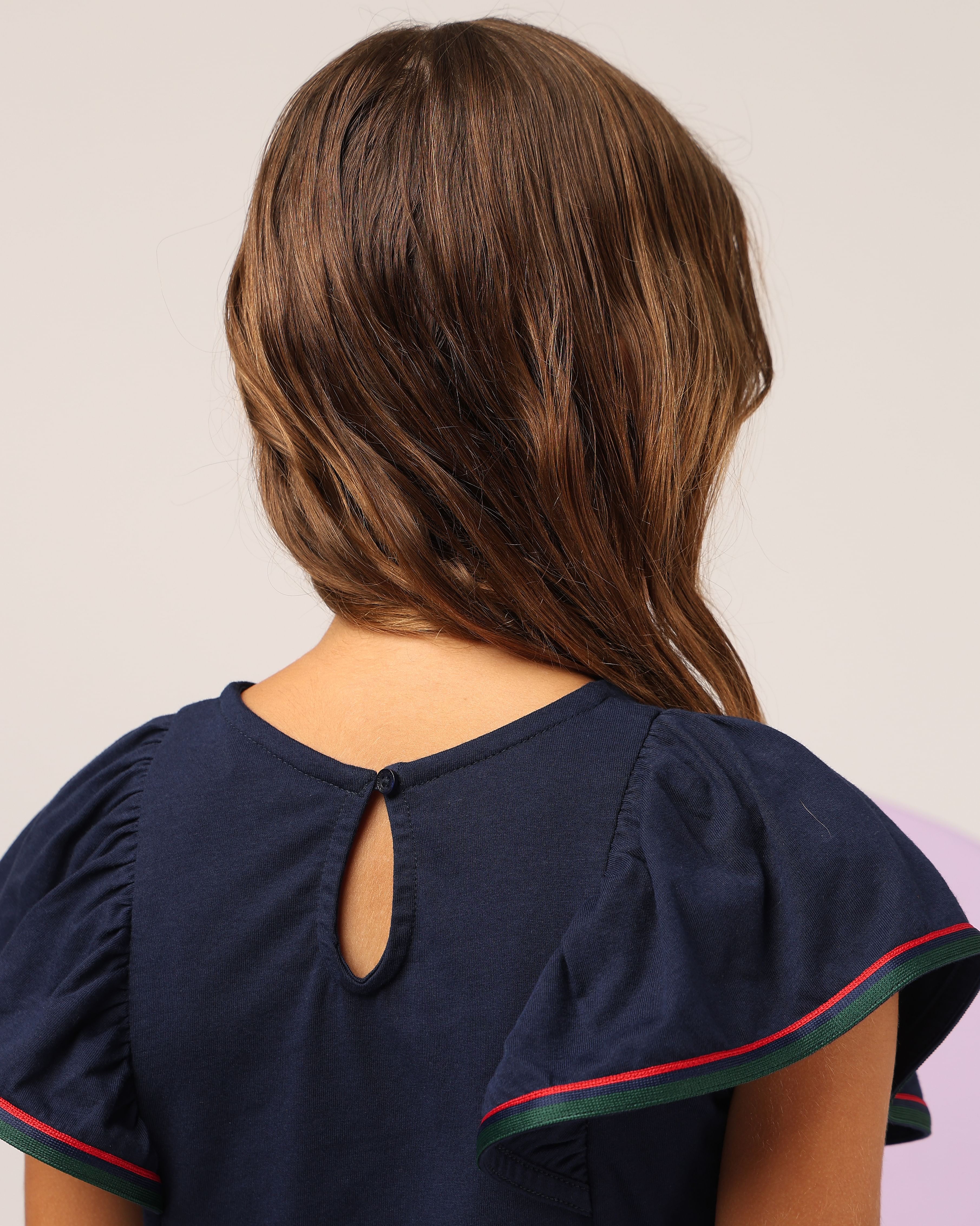 Girls Ruffles Fit And Flare Dress Navy - U.S. POLO ASSN. | Large