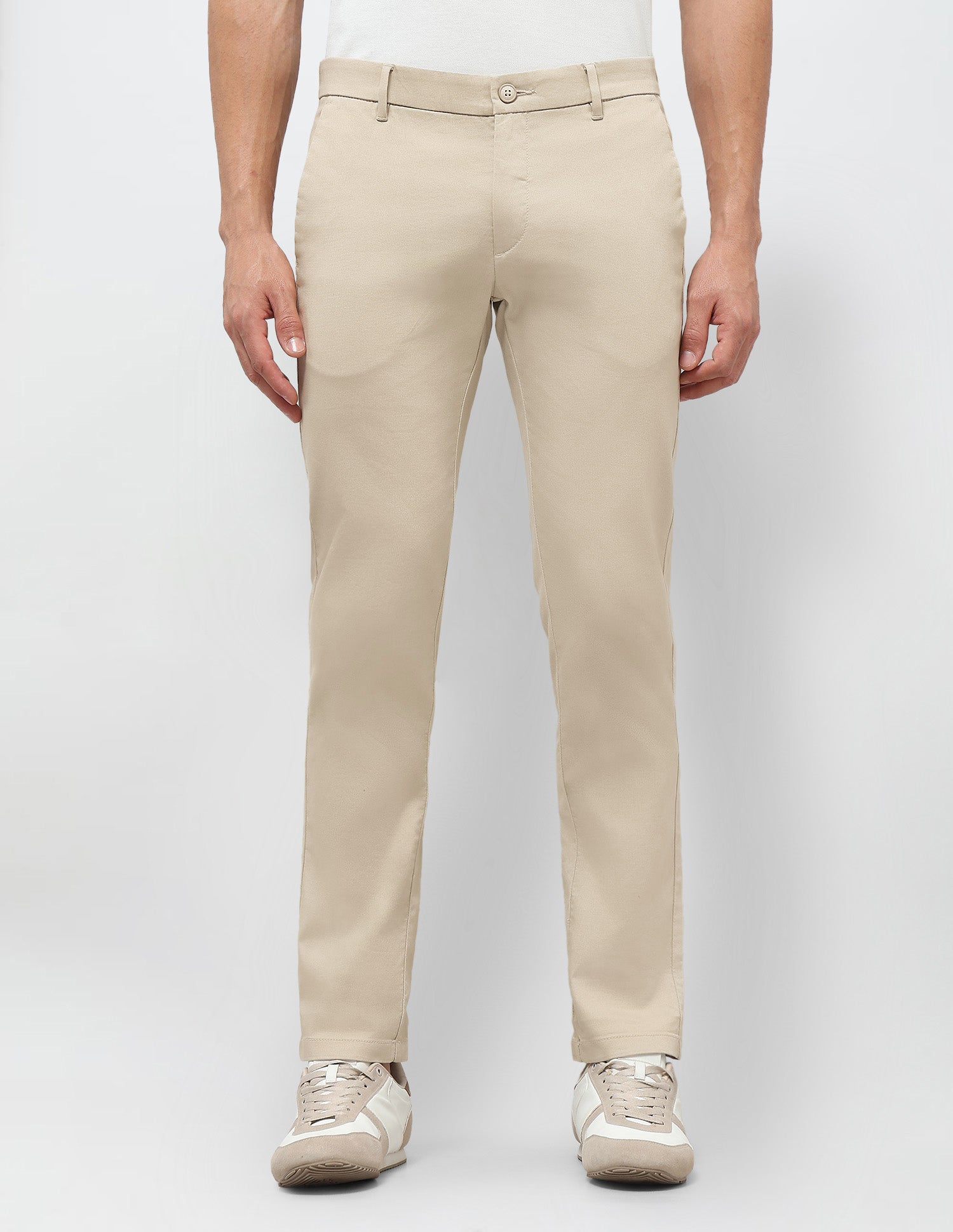 Dobby Weave Slim Fit Trousers Sand - U.S. Polo Assn. India | Large