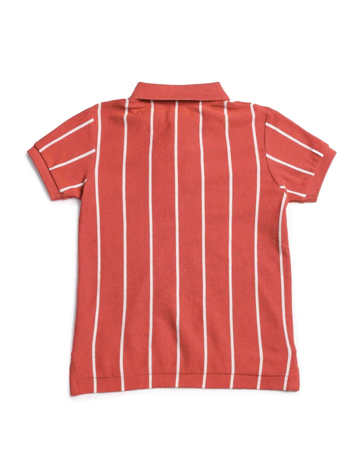 Boys Regular Fit Vertical Striped Polo Shirt Red - U.S. POLO ASSN. | Large