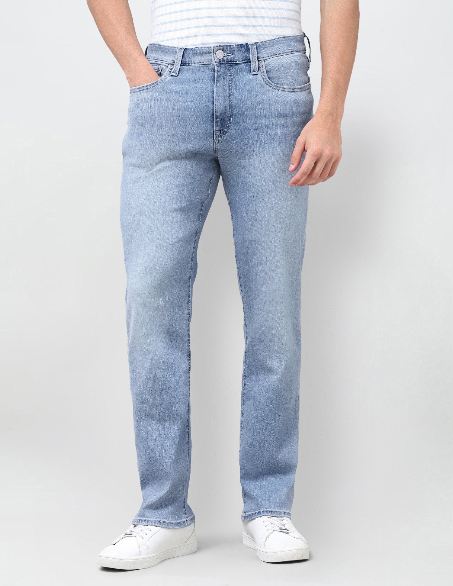 Pacho X Harold Slim Straight Fit Blue Jeans Mid Blue - U.S. Polo Assn. India | Large