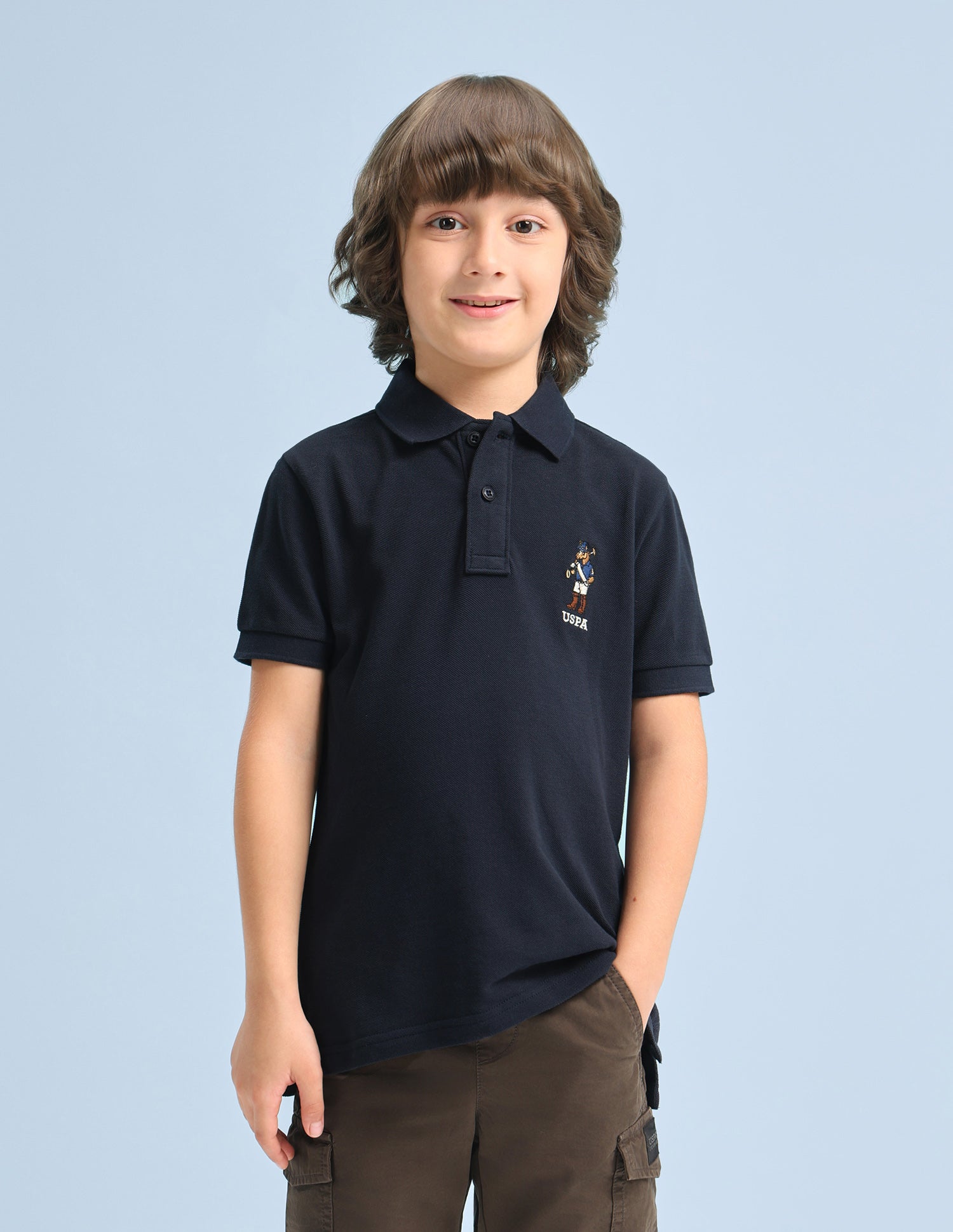 Solid Regular Fit Polo Shirt Navy - U.S. Polo Assn. India | Large