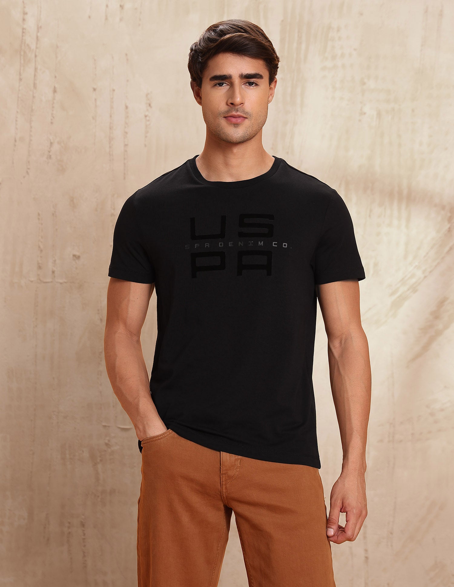 Brand Embossed Regular Fit T-Shirt Black - U.S. POLO ASSN. | Large