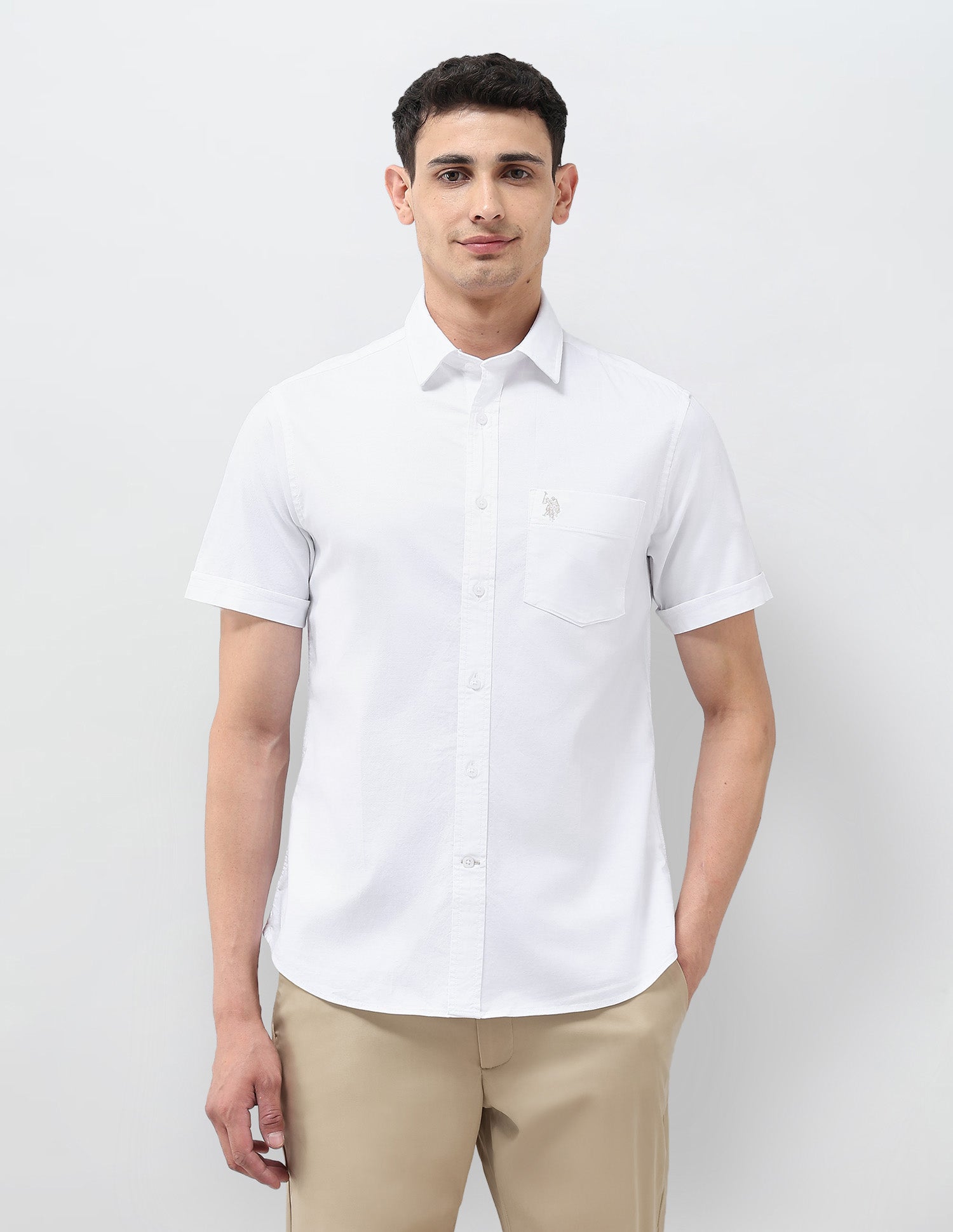 Tailored Fit Oxford Shirt White - U.S. Polo Assn. India | Large
