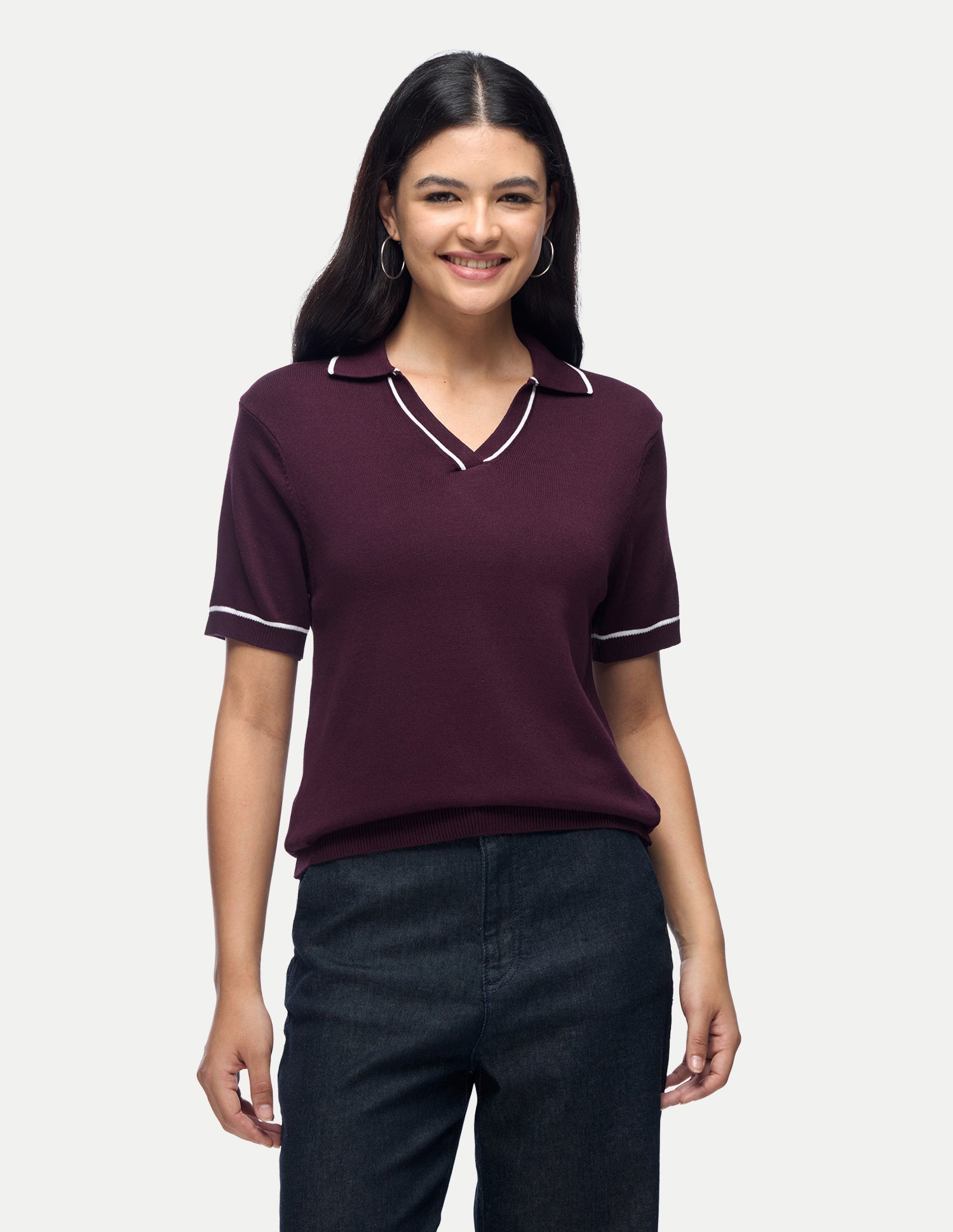 Relaxed Fit Knitted Top Purple - U.S. Polo Assn. India | Large