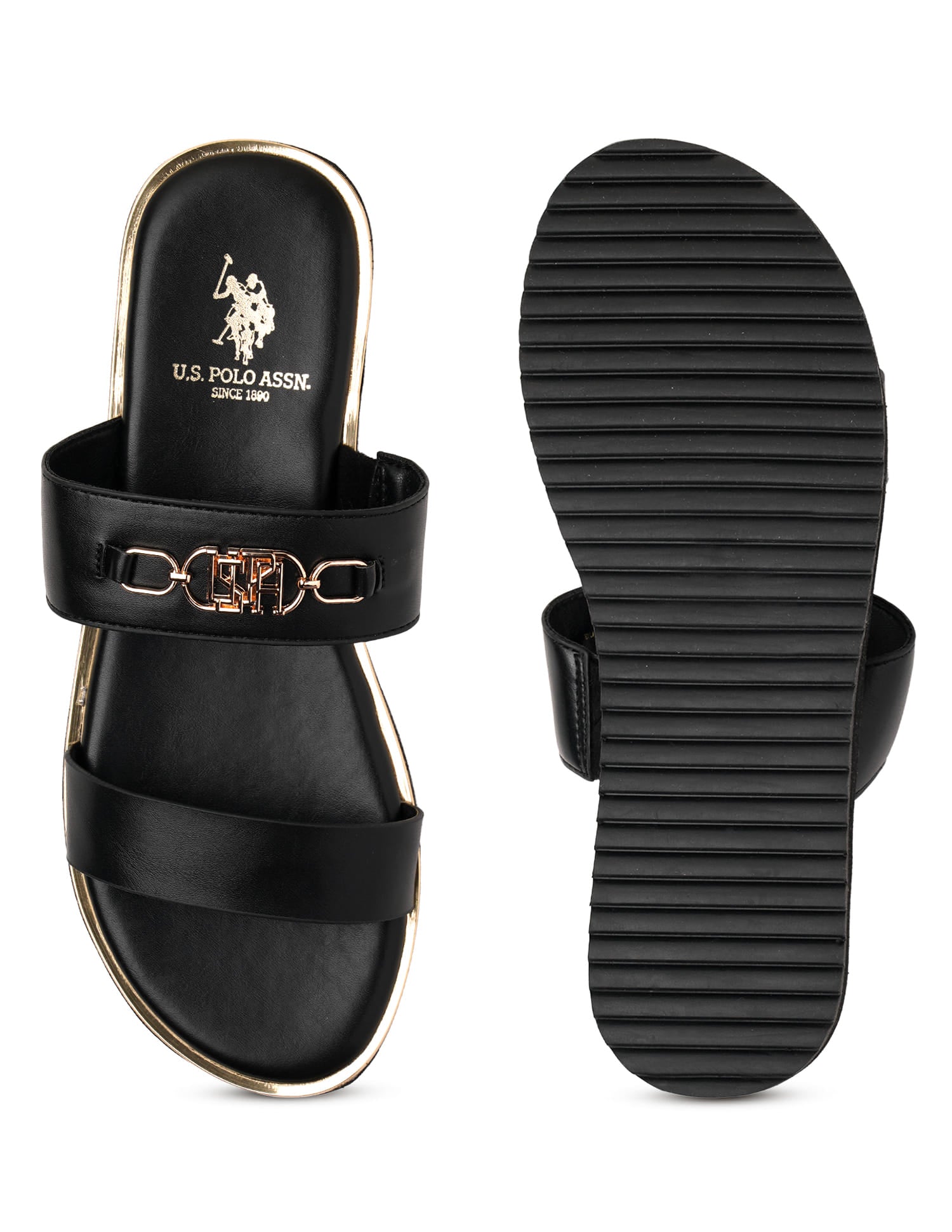 Comfort EVA Flat Cinzia Sandals Black - U.S. Polo Assn. India | Large
