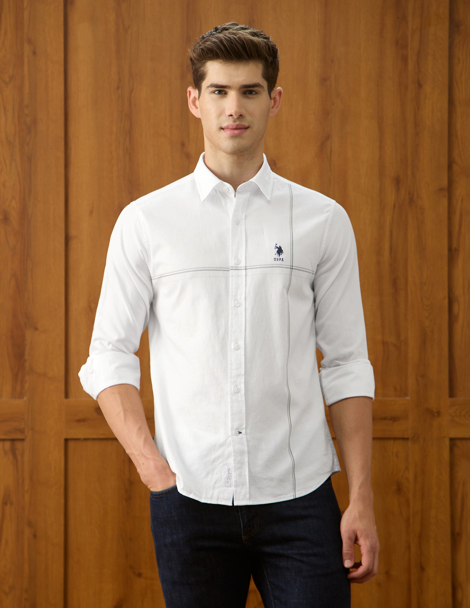 Twill Regular Fit Shirt White - U.S. Polo Assn. India | Large