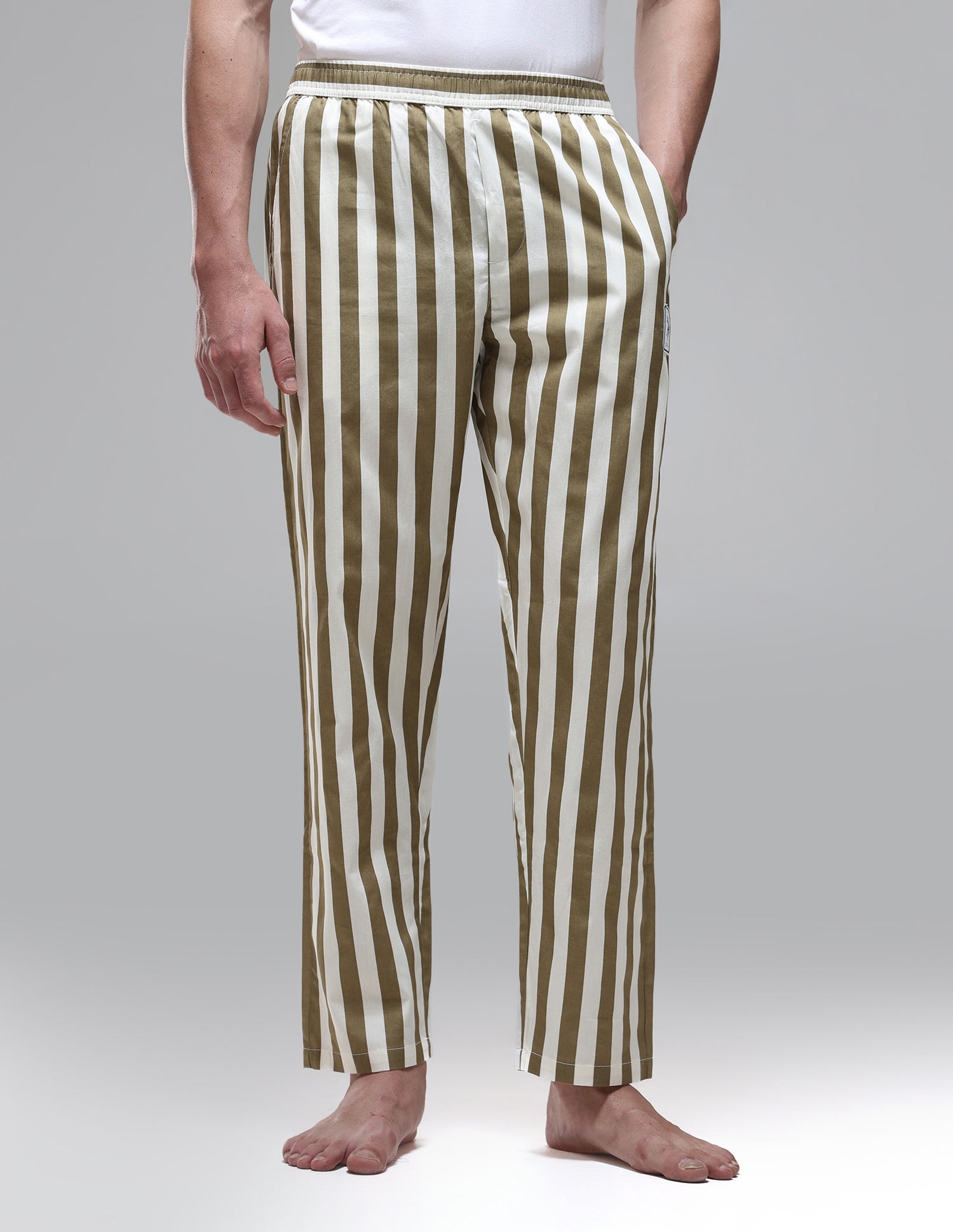 Vertical Striped Mid Rise OELP1 Lounge Pants Elmwood - U.S. Polo Assn. India | Large