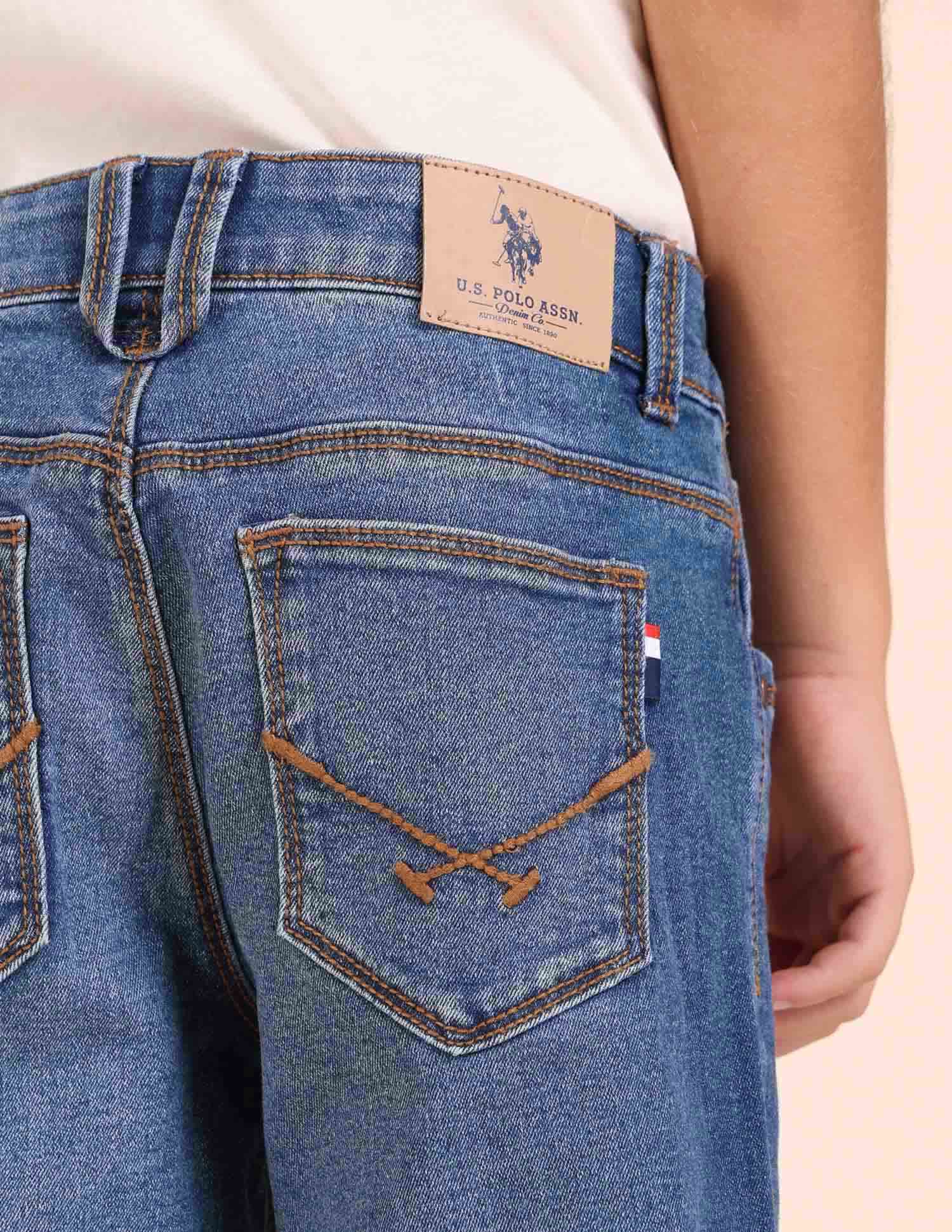 Boys Relaxed Fit Blue Jeans Blue - U.S. POLO ASSN. | Large