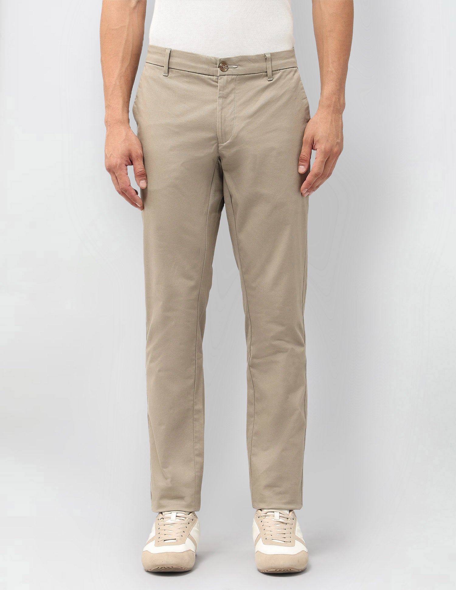 Austin Slim Fit Satin Trousers Khaki - U.S. POLO ASSN. | Large