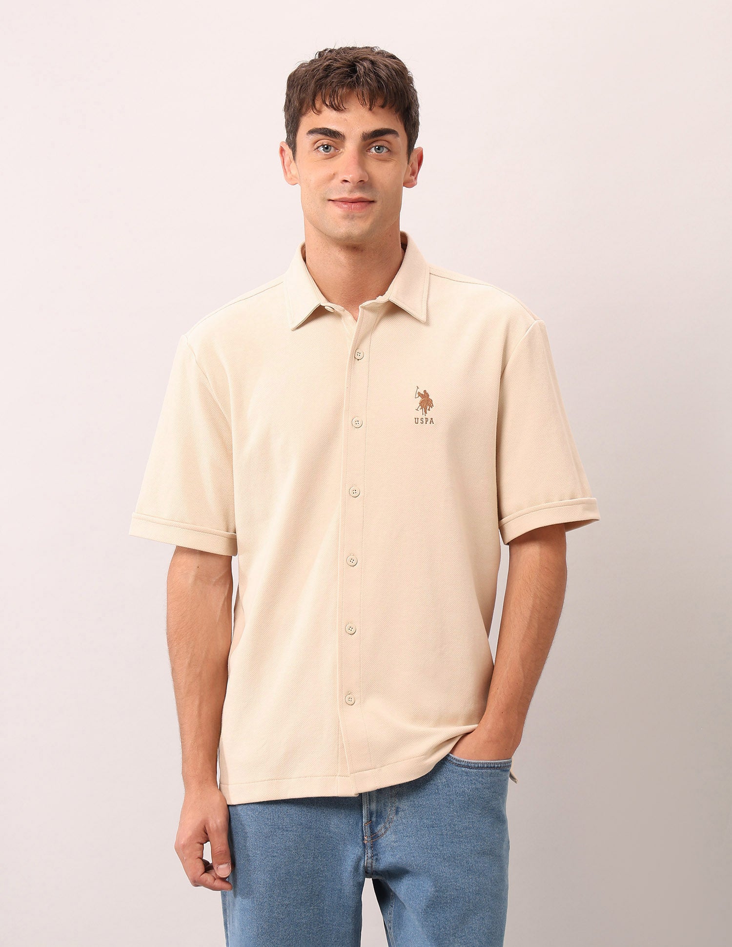 Relaxed Fit Aftergame  Shirt Ivory - U.S. Polo Assn. India | Large